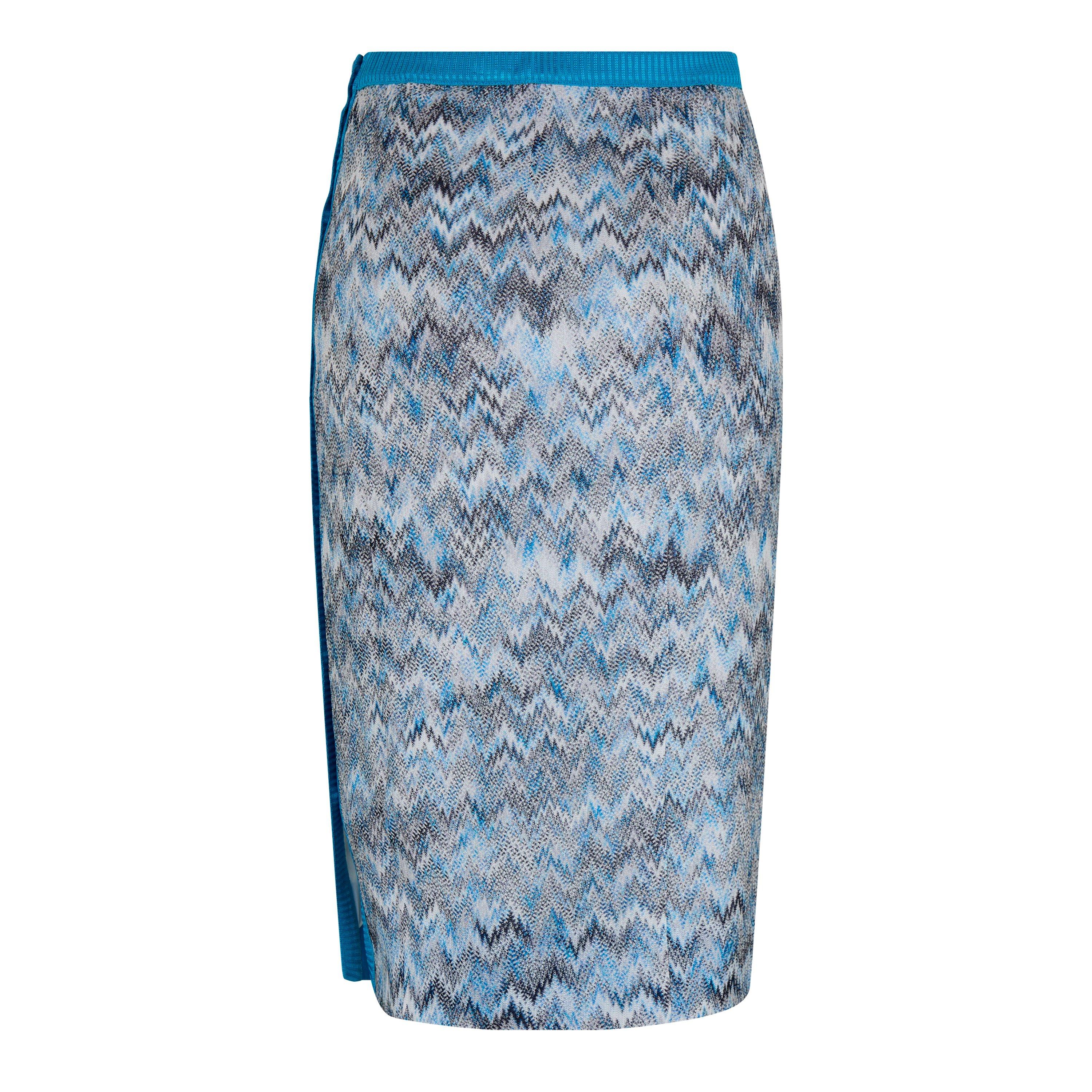 White/Navyblue - Missoni - Women's Azure Midi Skirt - 2