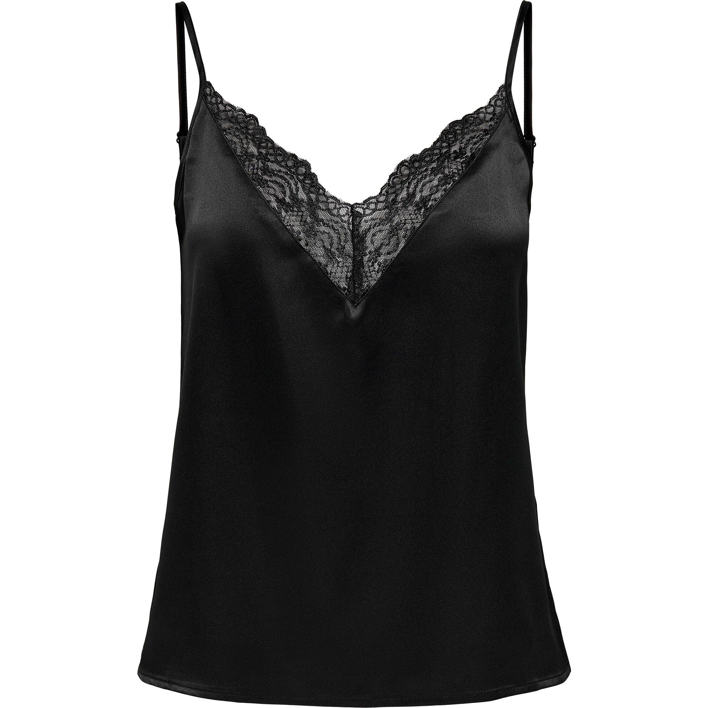 Preto - Only - Victoria Lace Woven Cami Vest - 7