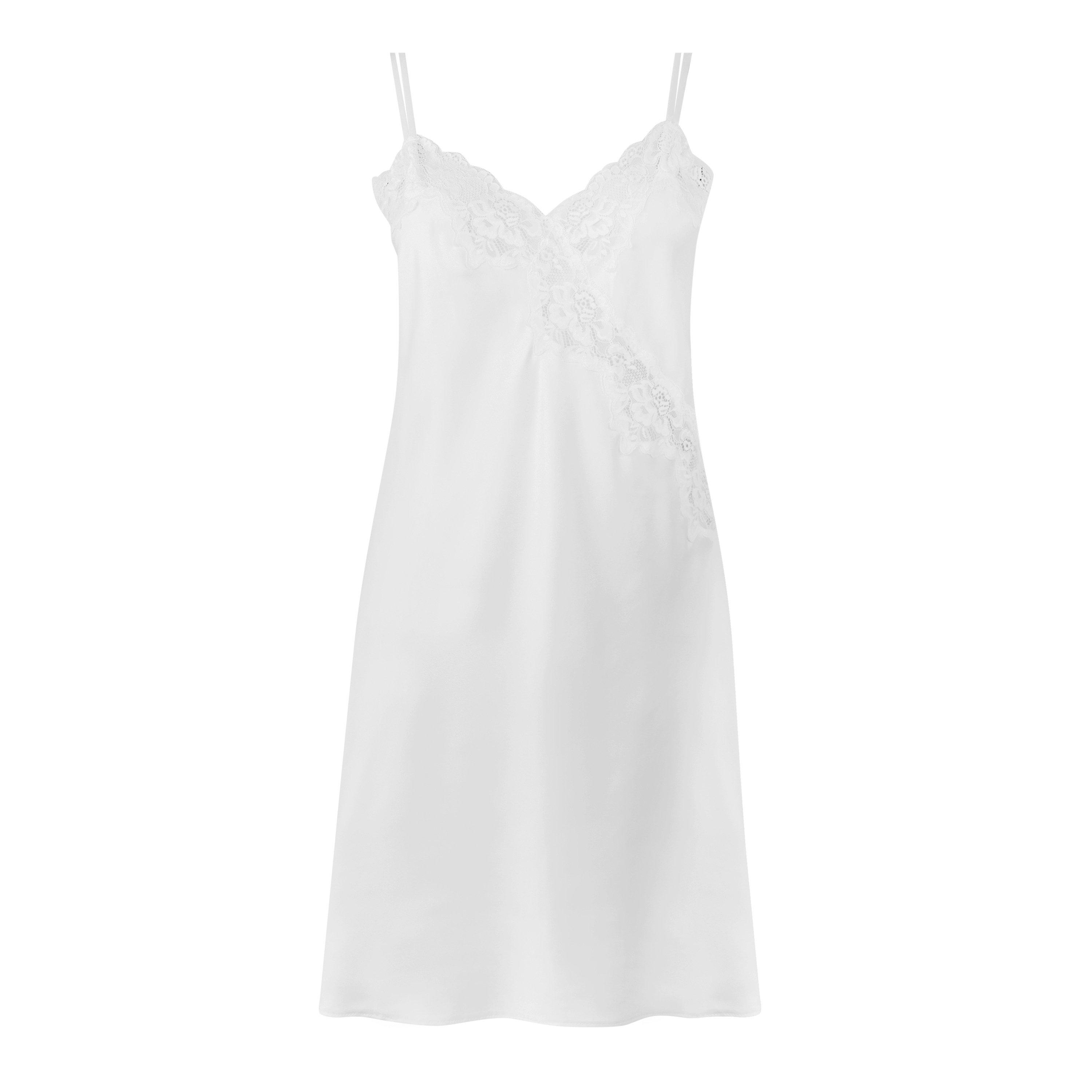 Ivory - Lauren by Ralph Lauren - Women's Satin Lace-Trim Chemise - 1