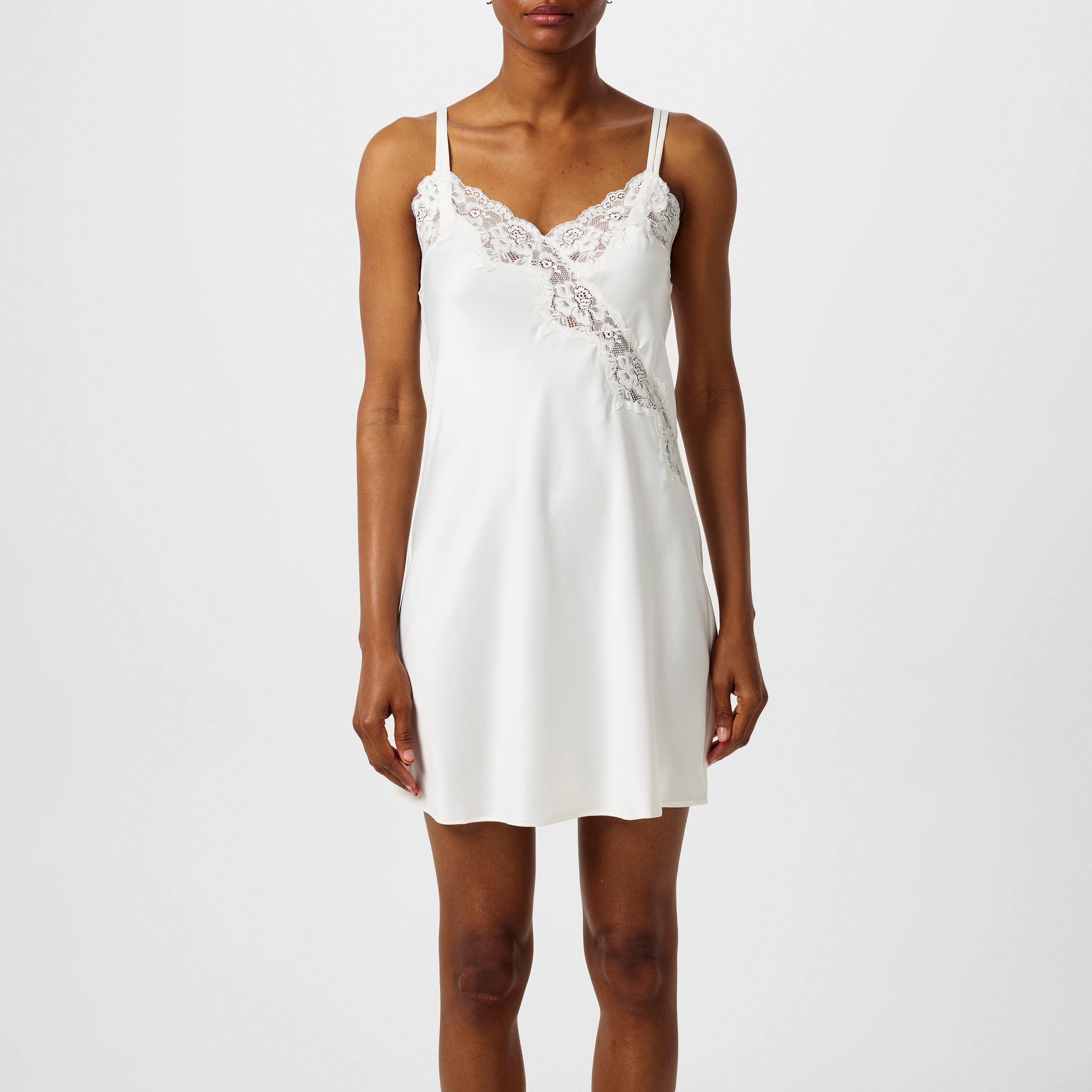Ivory - Lauren by Ralph Lauren - Women's Satin Lace-Trim Chemise - 3