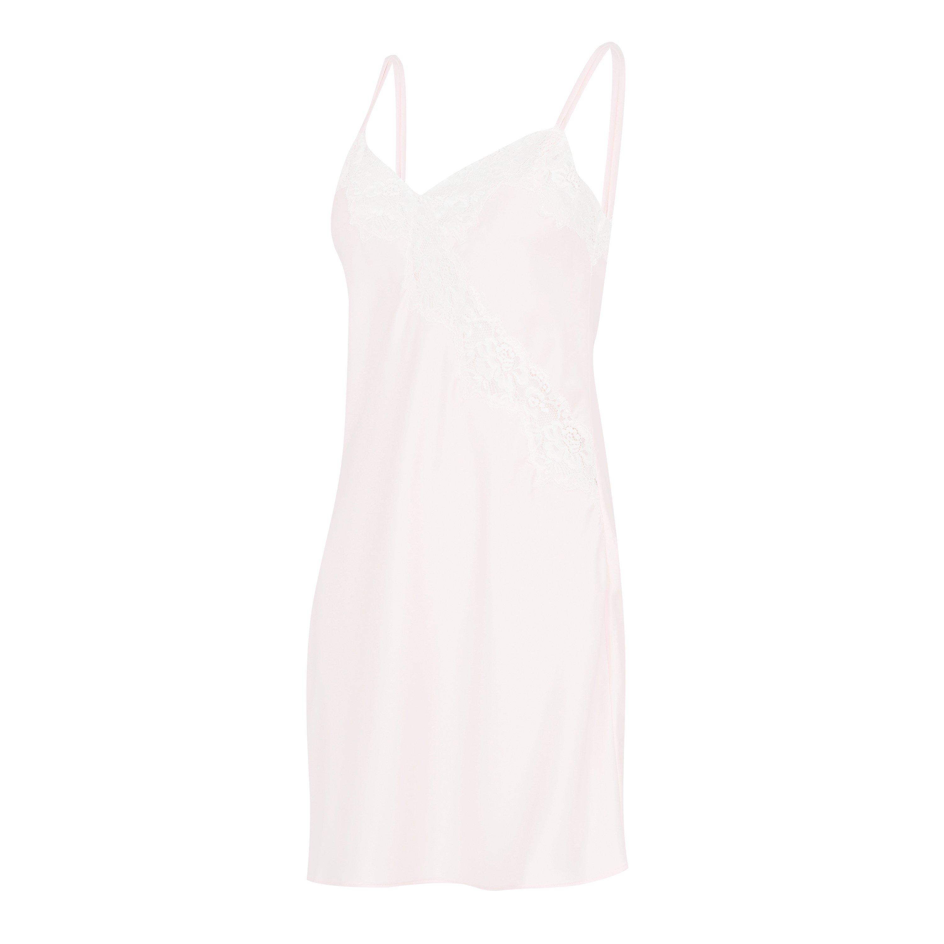 Lauren By Ralph Lauren Women's Satin Lace-Trim Chemise - Pink - 16 (XL)