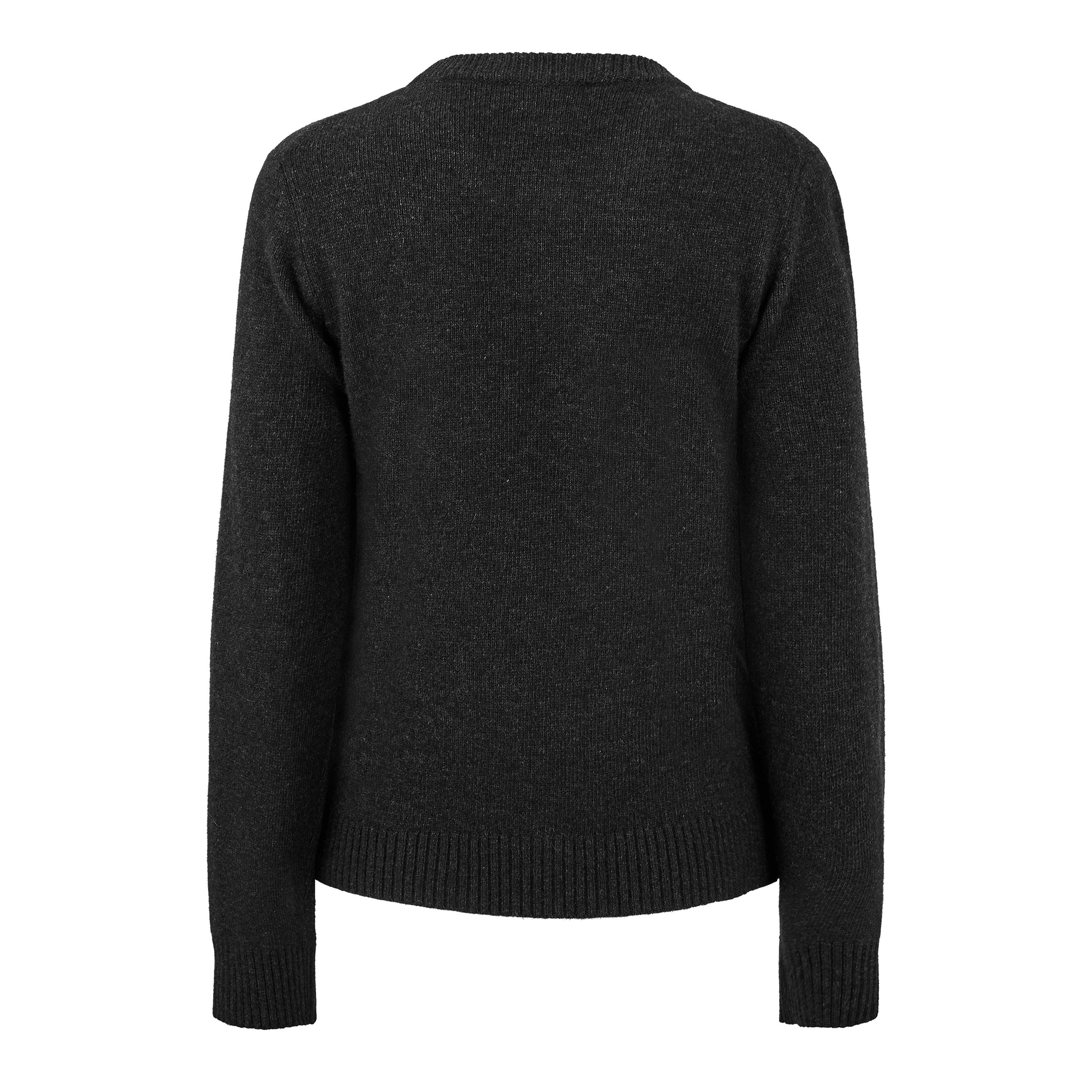 Black - Ganni - Women's Knitted Crew Neck Jumper - 2