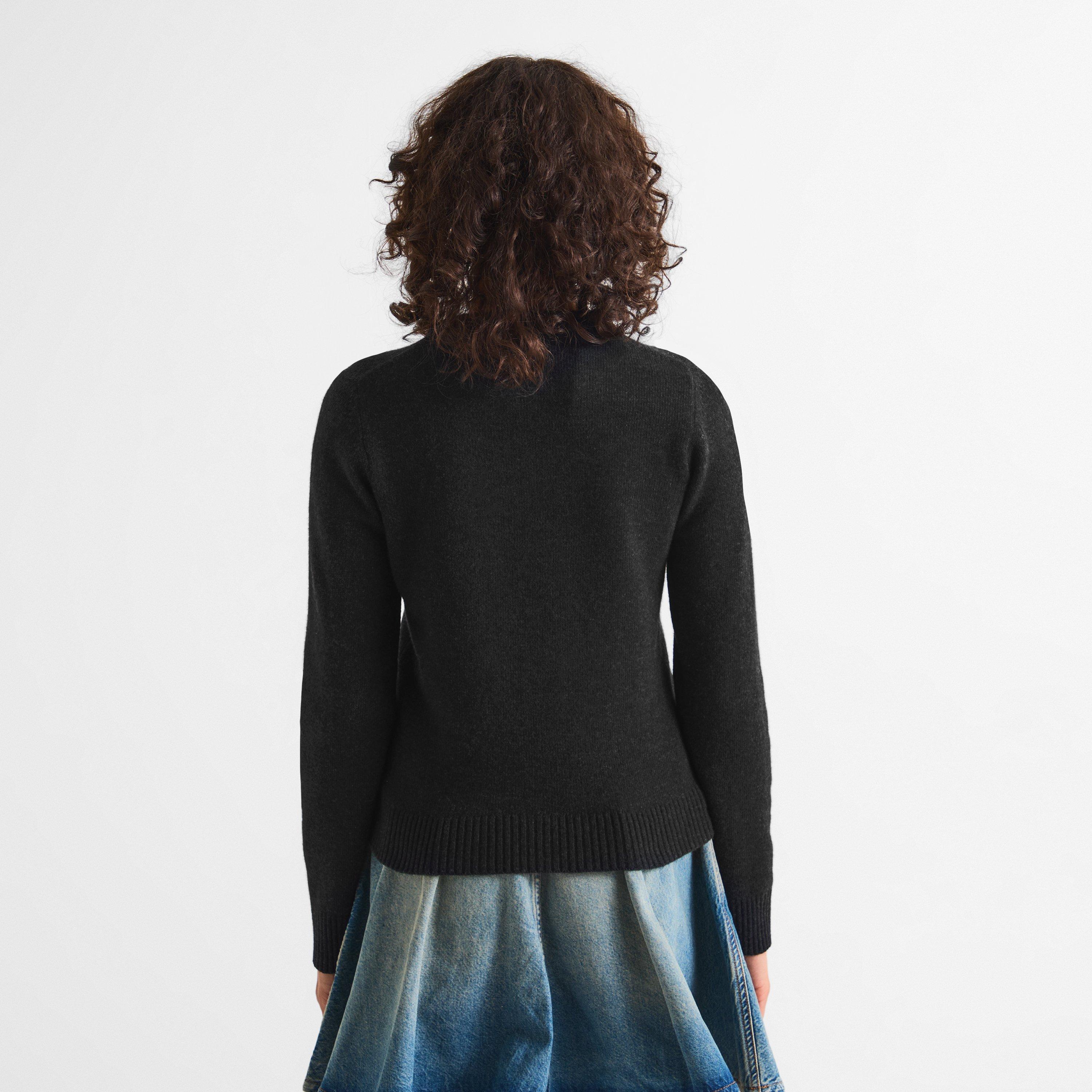 Black - Ganni - Women's Knitted Crew Neck Jumper - 4