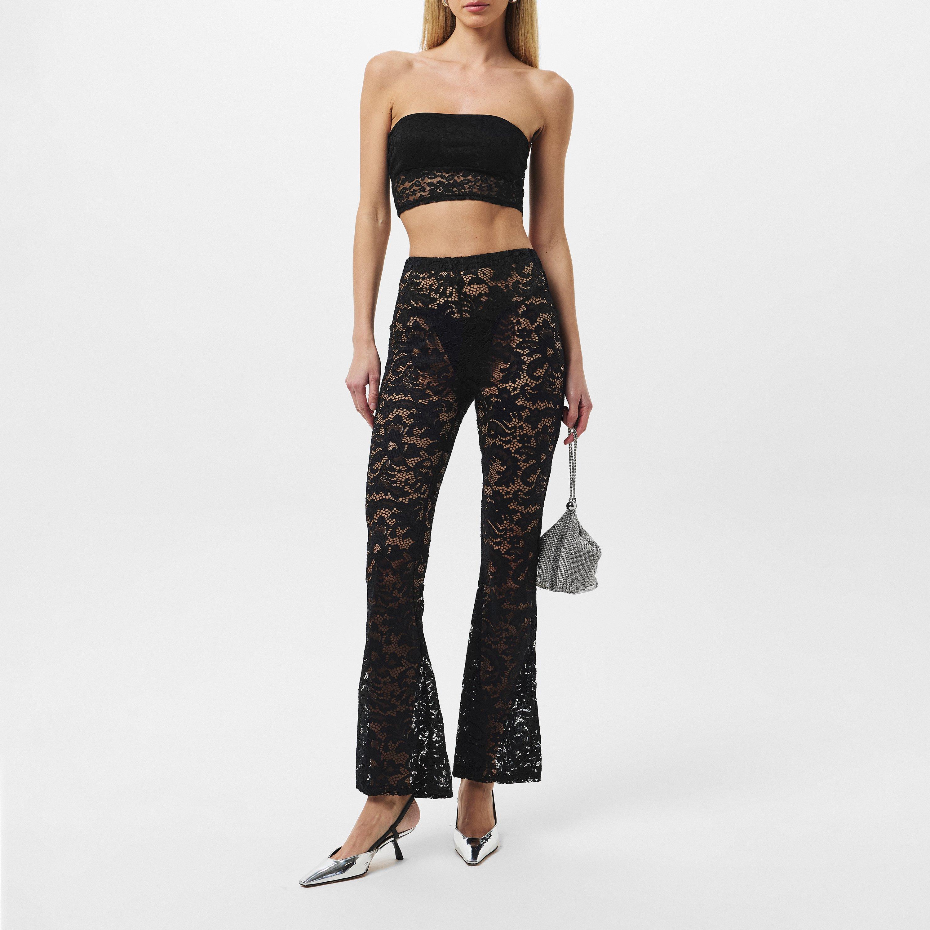 Black - Missy Empire - Lace Bandeau Crop Top - 4