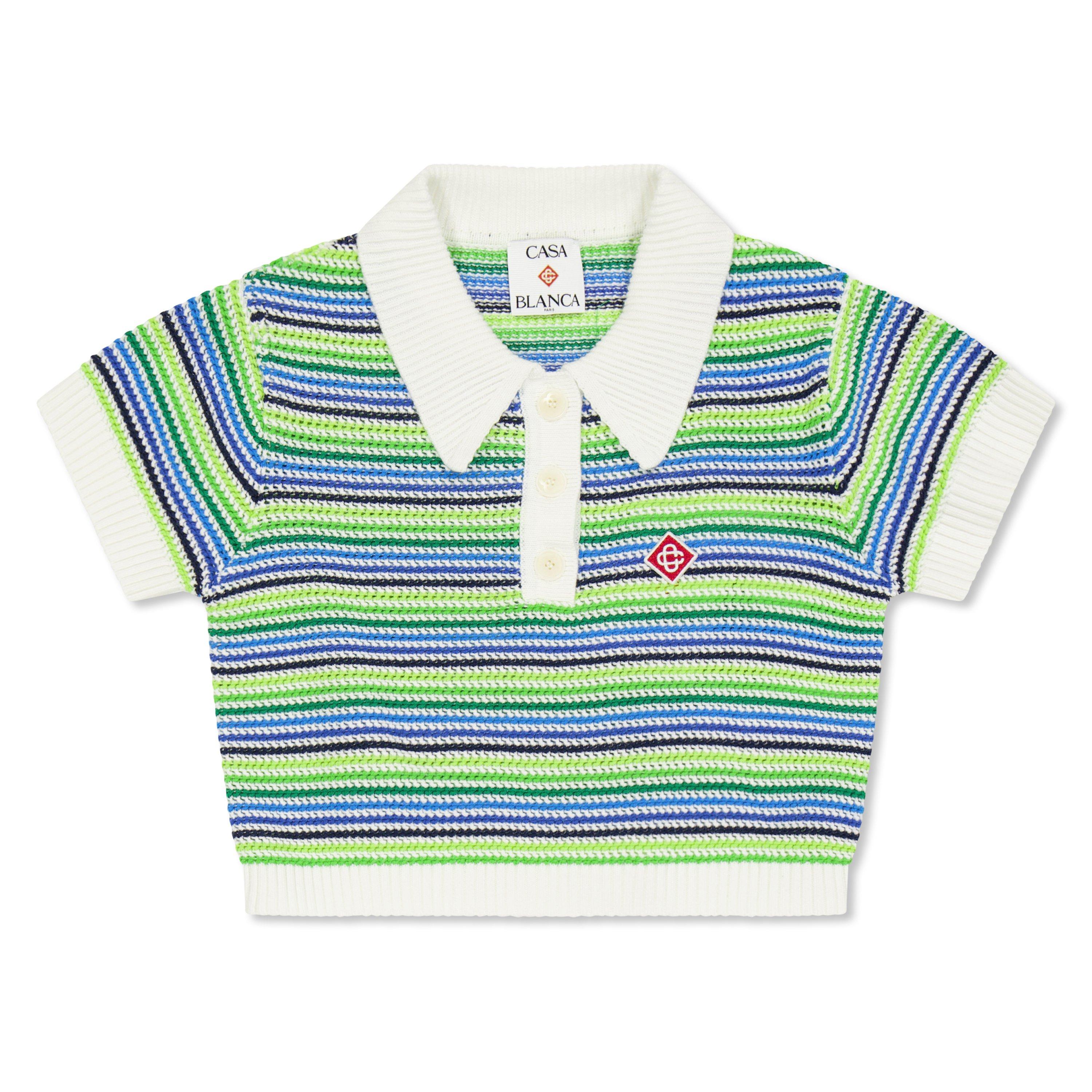 Casablanca Kids' Stripe Knitted Top - Stripe Green - Size 11-12Y
