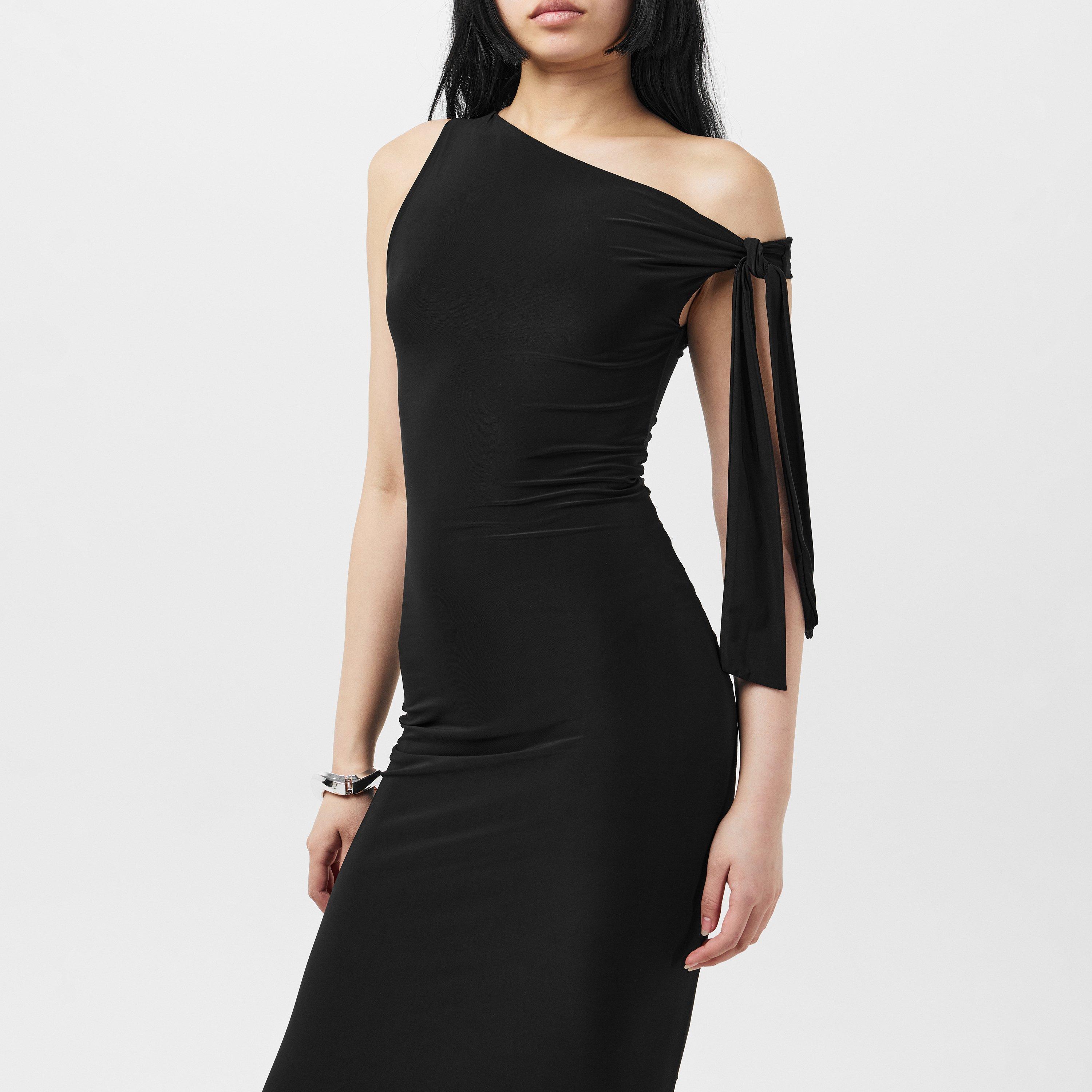 Schwarz - Missy Empire - Tie Shoulder Midi Dress - 3