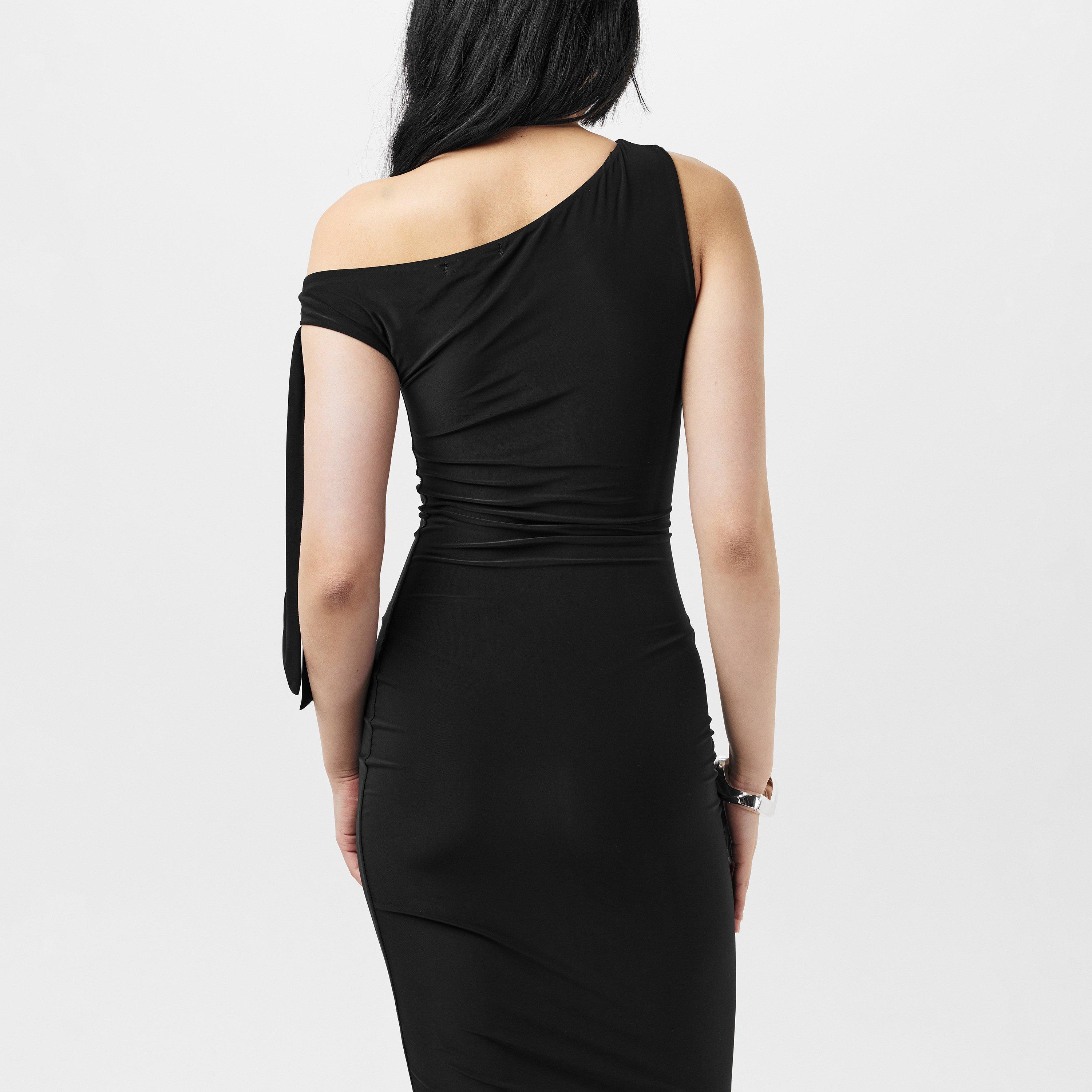 Schwarz - Missy Empire - Tie Shoulder Midi Dress - 4