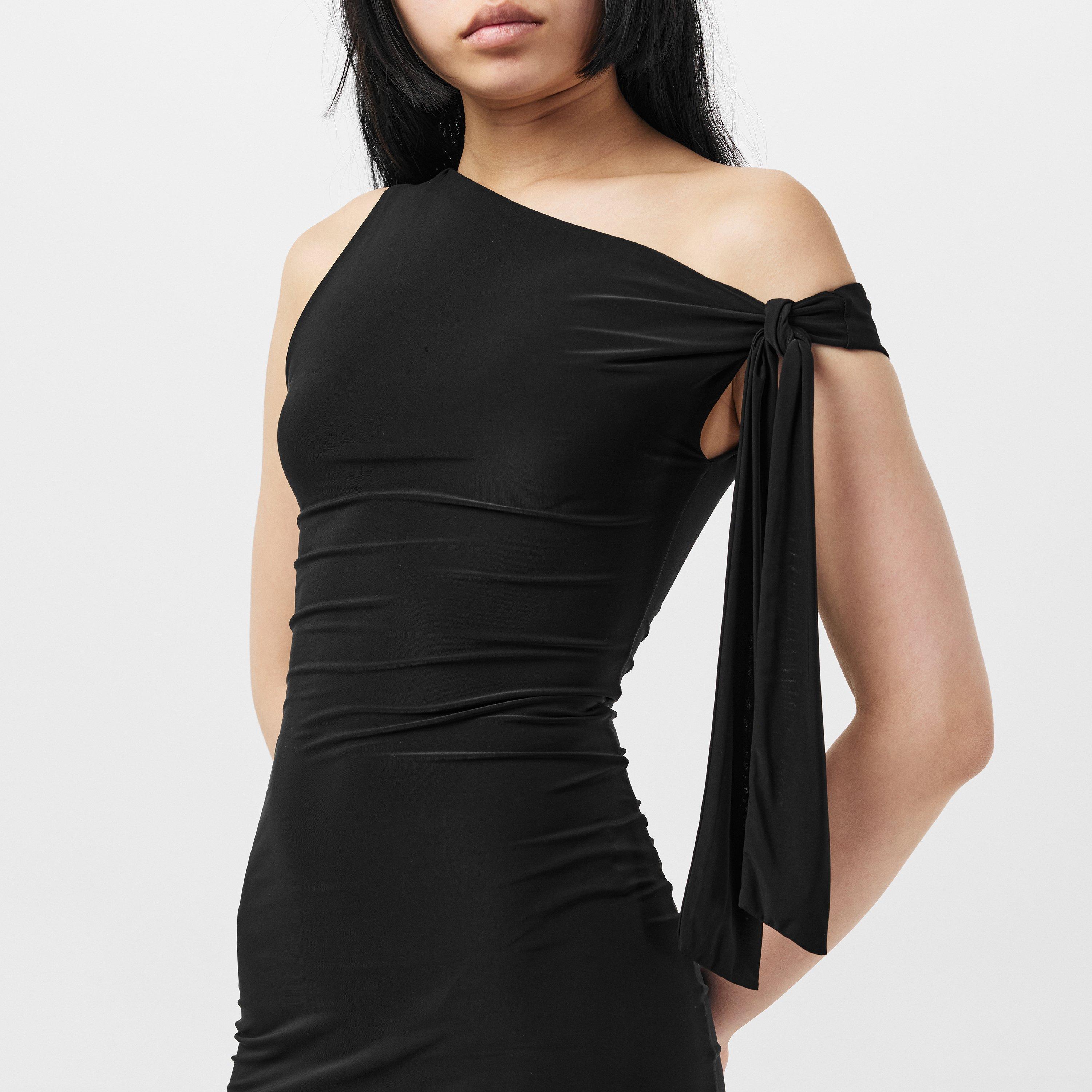 Schwarz - Missy Empire - Tie Shoulder Midi Dress - 5