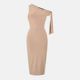 Missy Empire Tie Shoulder Super Soft Midi Dress