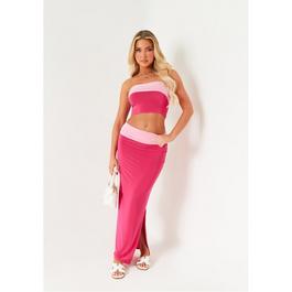 Missy Empire Contrast Fold Over Maxi Skirt
