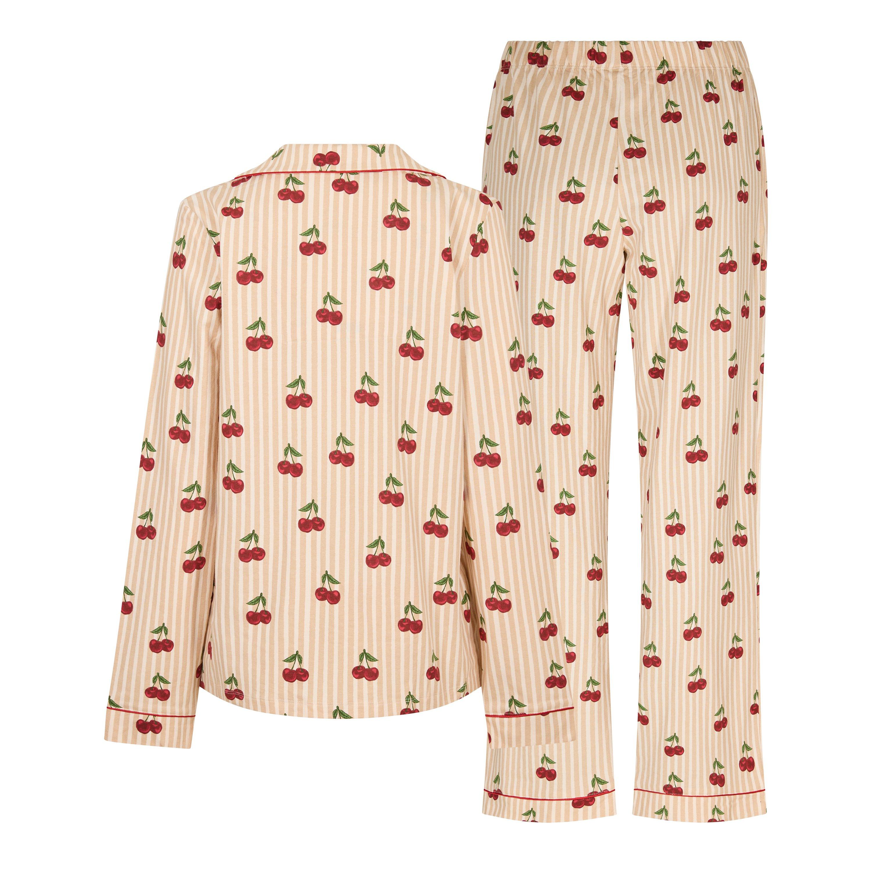 Cherry Stripes - Chelsea Peers - Women's Cotton Long Sleeve Pyjama Set - 2