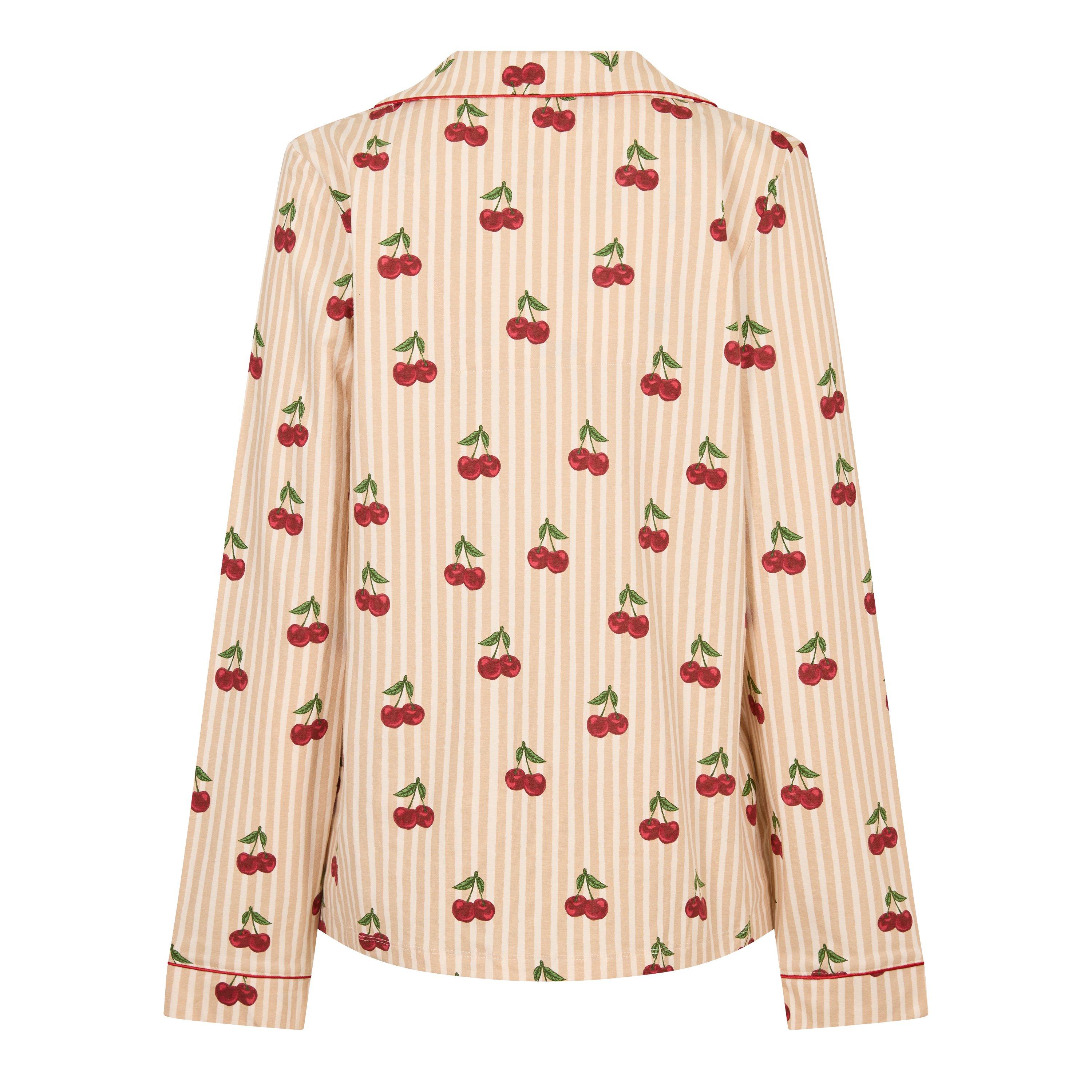 Cherry Stripes - Chelsea Peers - Women's Cotton Long Sleeve Pyjama Set - 6