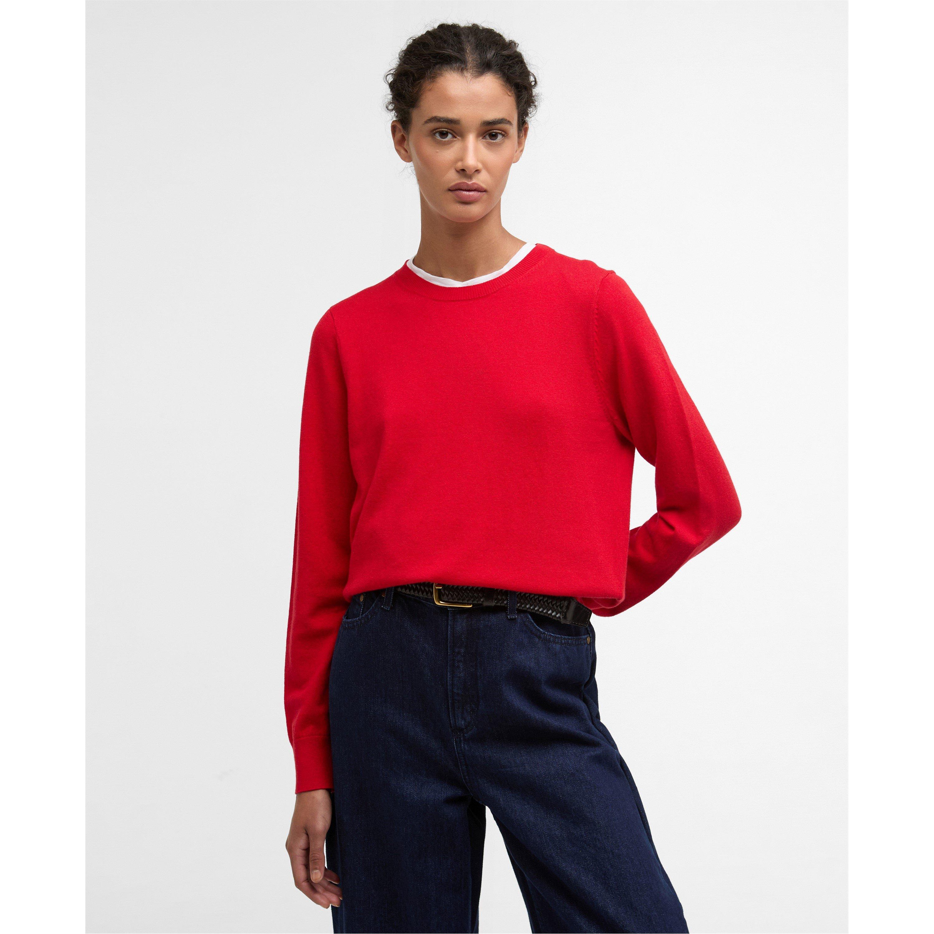 Poppy Red - Barbour - Womens Oakley Jumper - 2