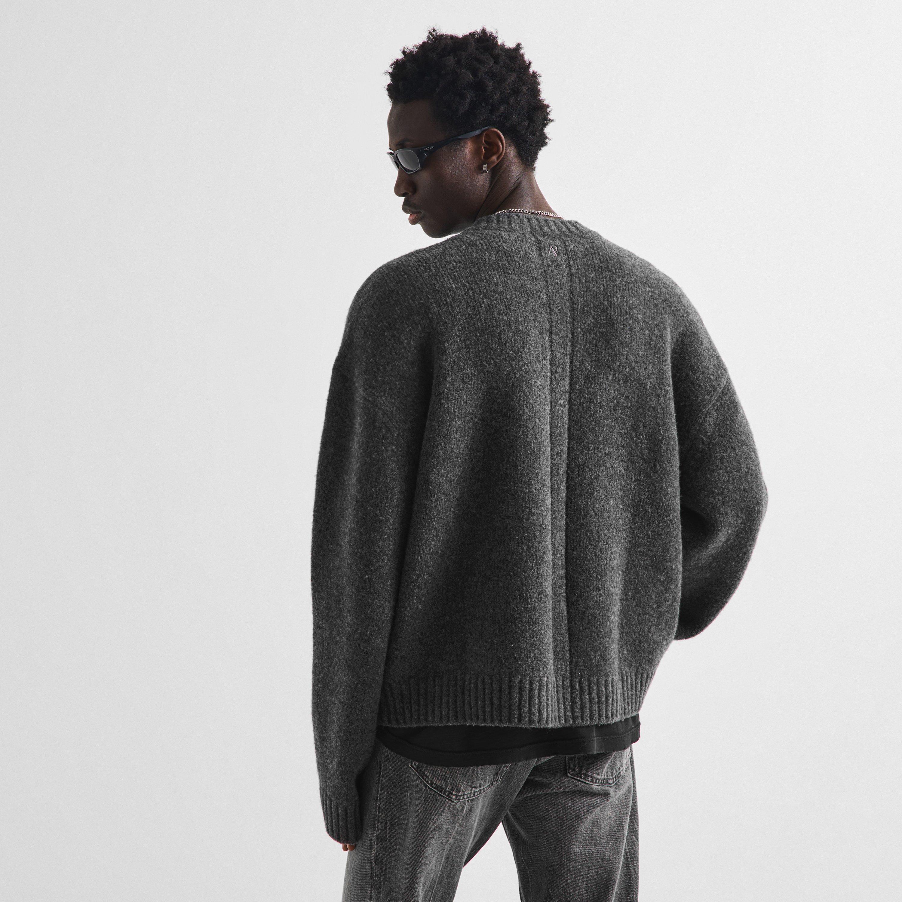 Dark Grey - Represent - Men's Ramone Oversized-Fit 1/4 Zip Knitted Top - 4