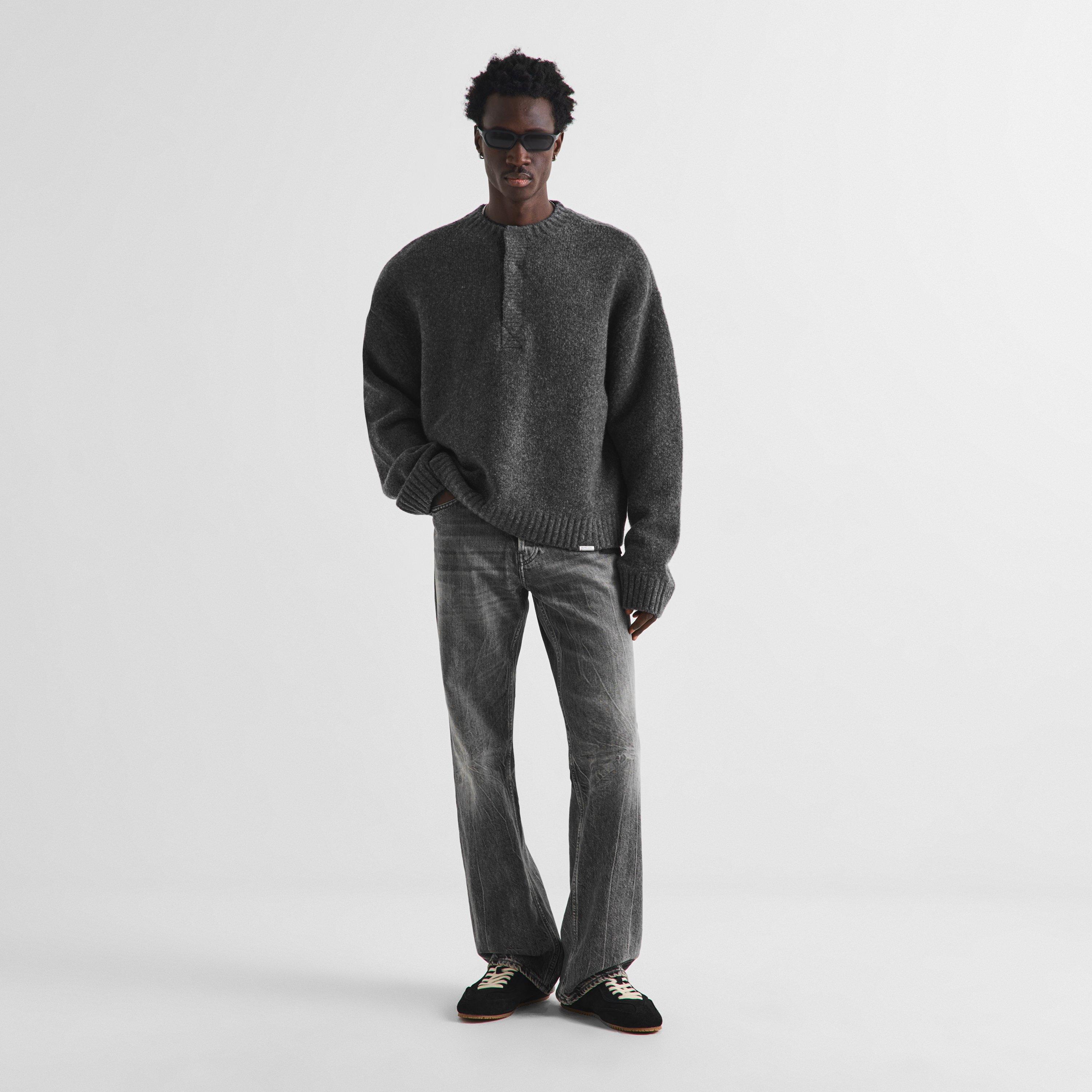 Dark Grey - Represent - Men's Ramone Oversized-Fit 1/4 Zip Knitted Top - 6