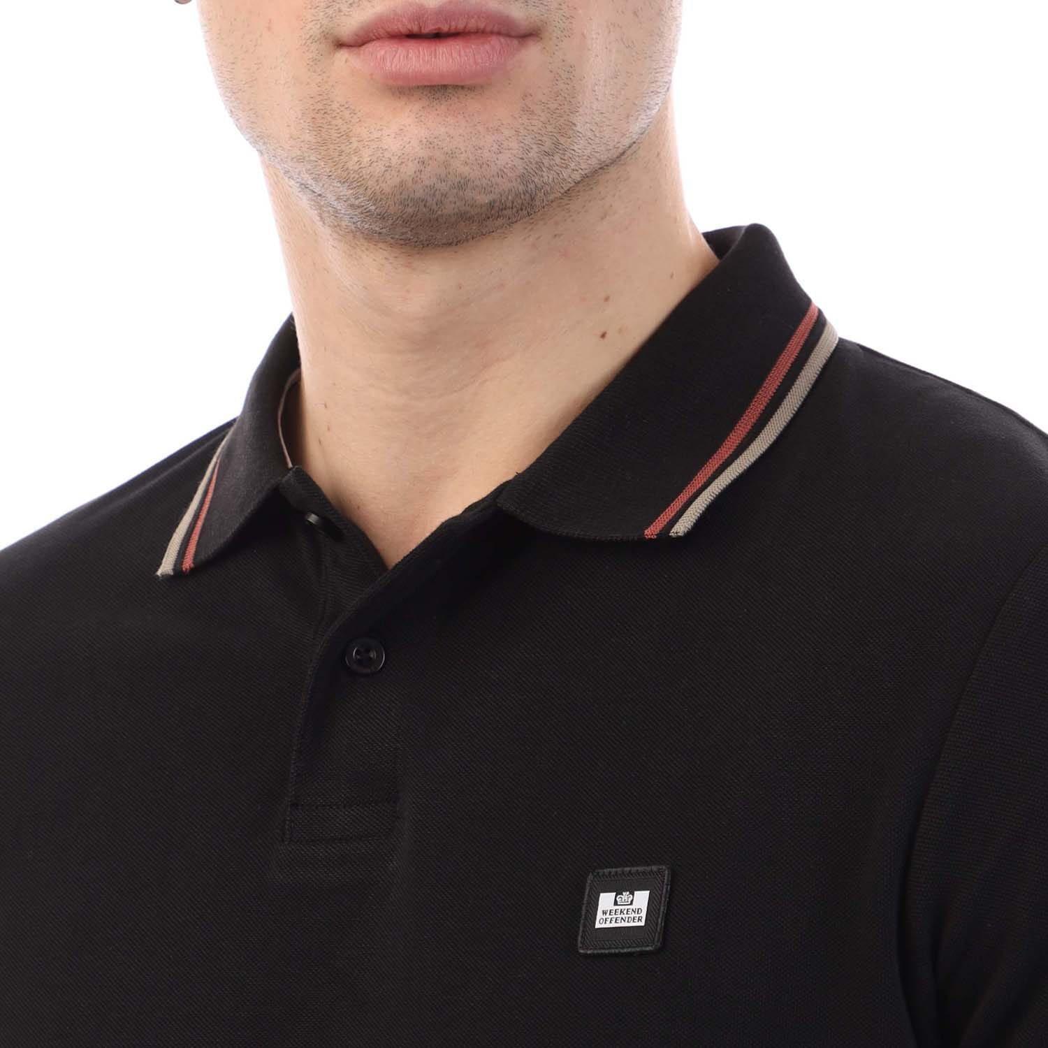 Black - Weekend Offender - Vancouver Tipped Polo Shirt - 2