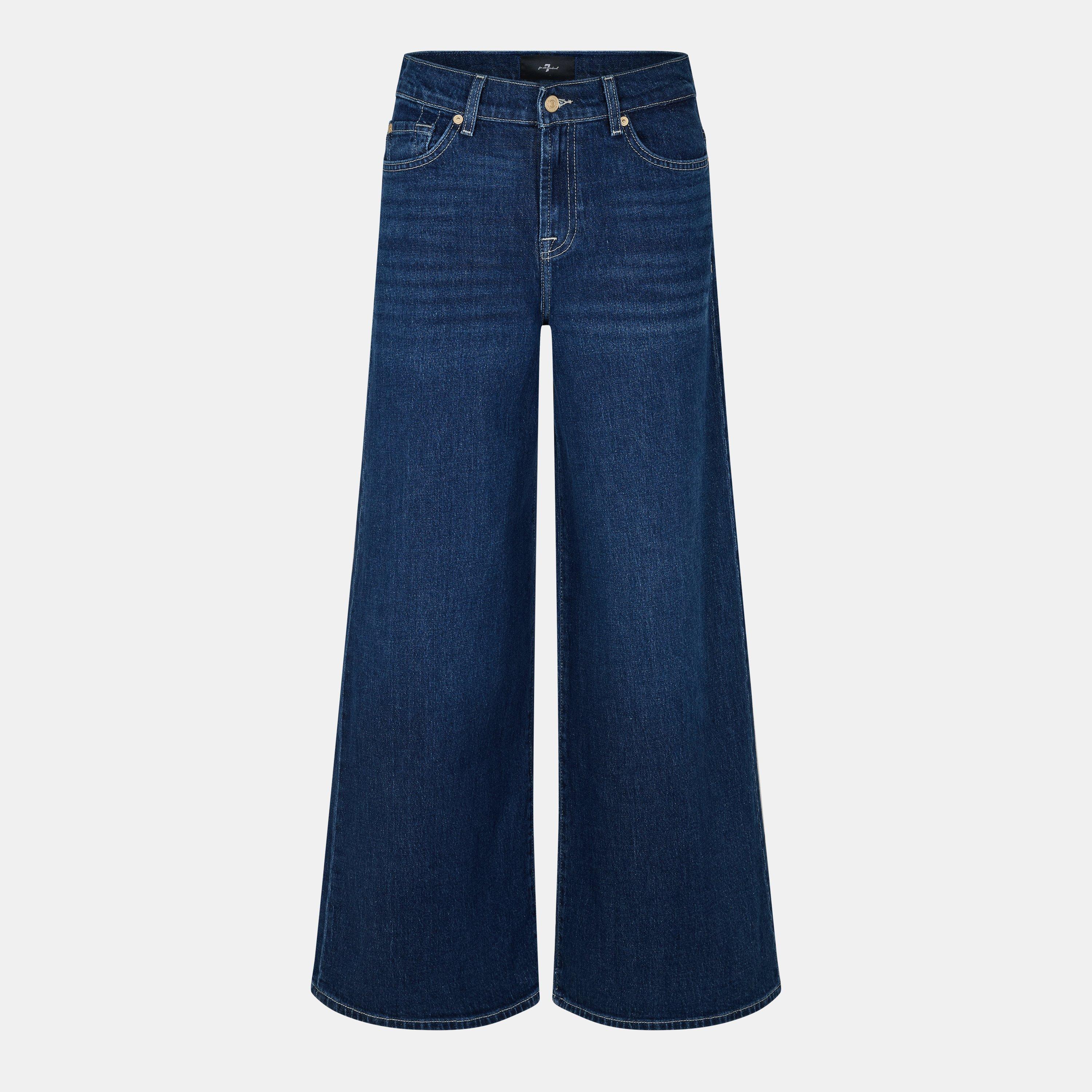 Dark Blue - 7 For All Mankind - Women's Marie Wide Leg Jeans - 1