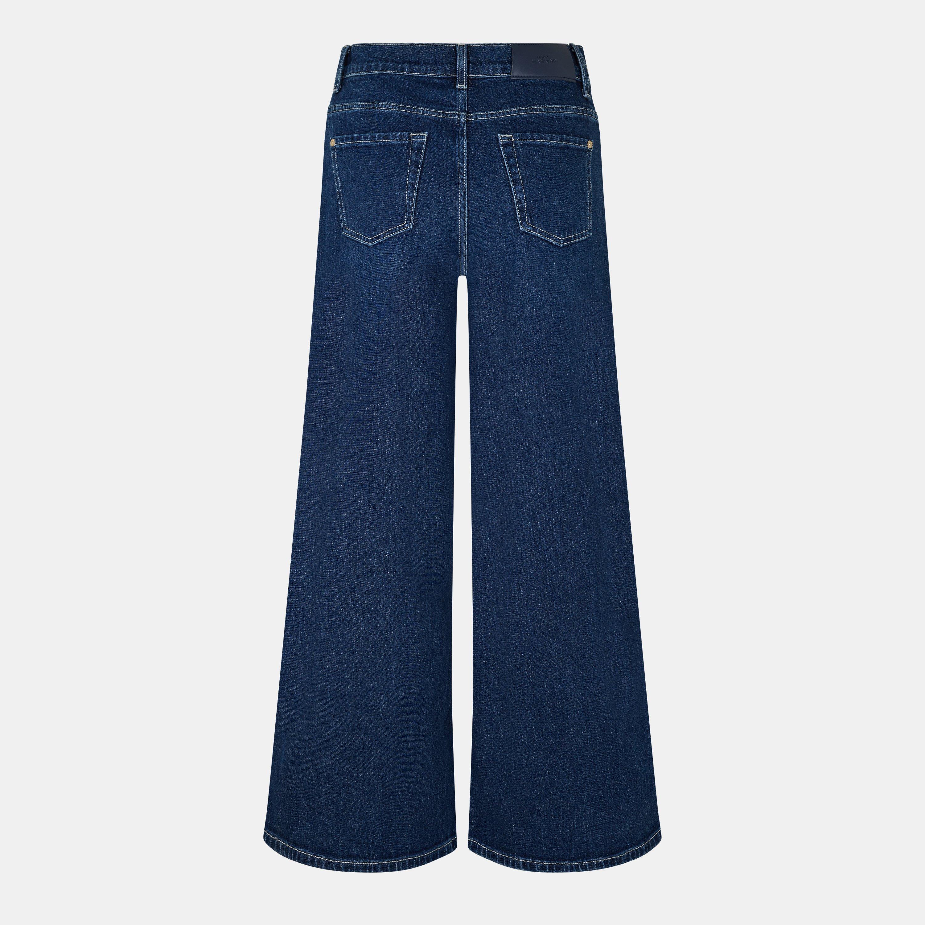 Dark Blue - 7 For All Mankind - Women's Marie Wide Leg Jeans - 2