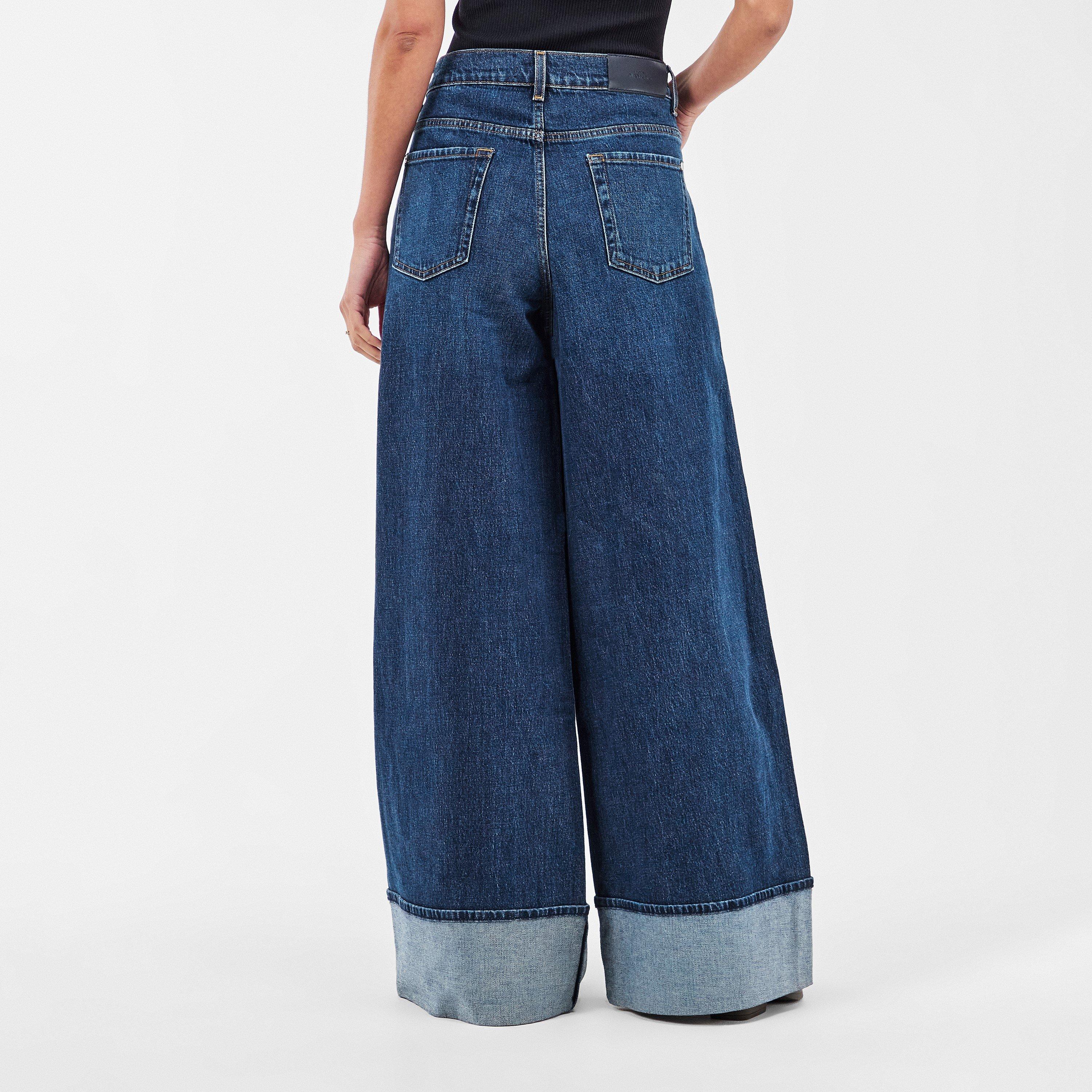Mid Blue - 7 For All Mankind - Women's Marie Wide Leg Jeans - 4