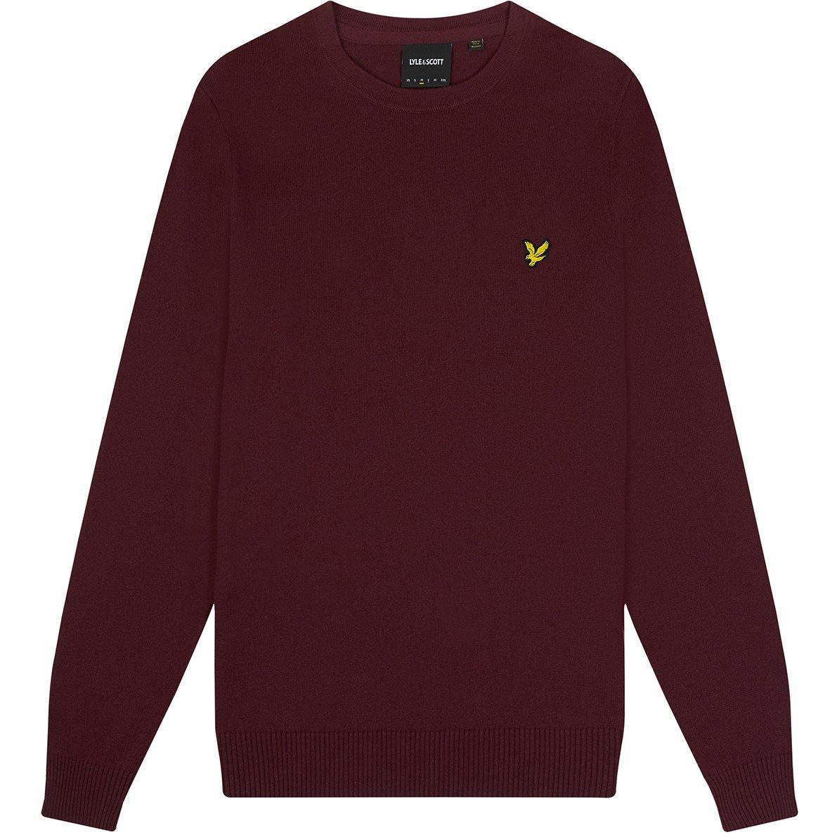 Lyle And Scott Men's Merino Crew Knit Sweater - Burgundy Z562 - S