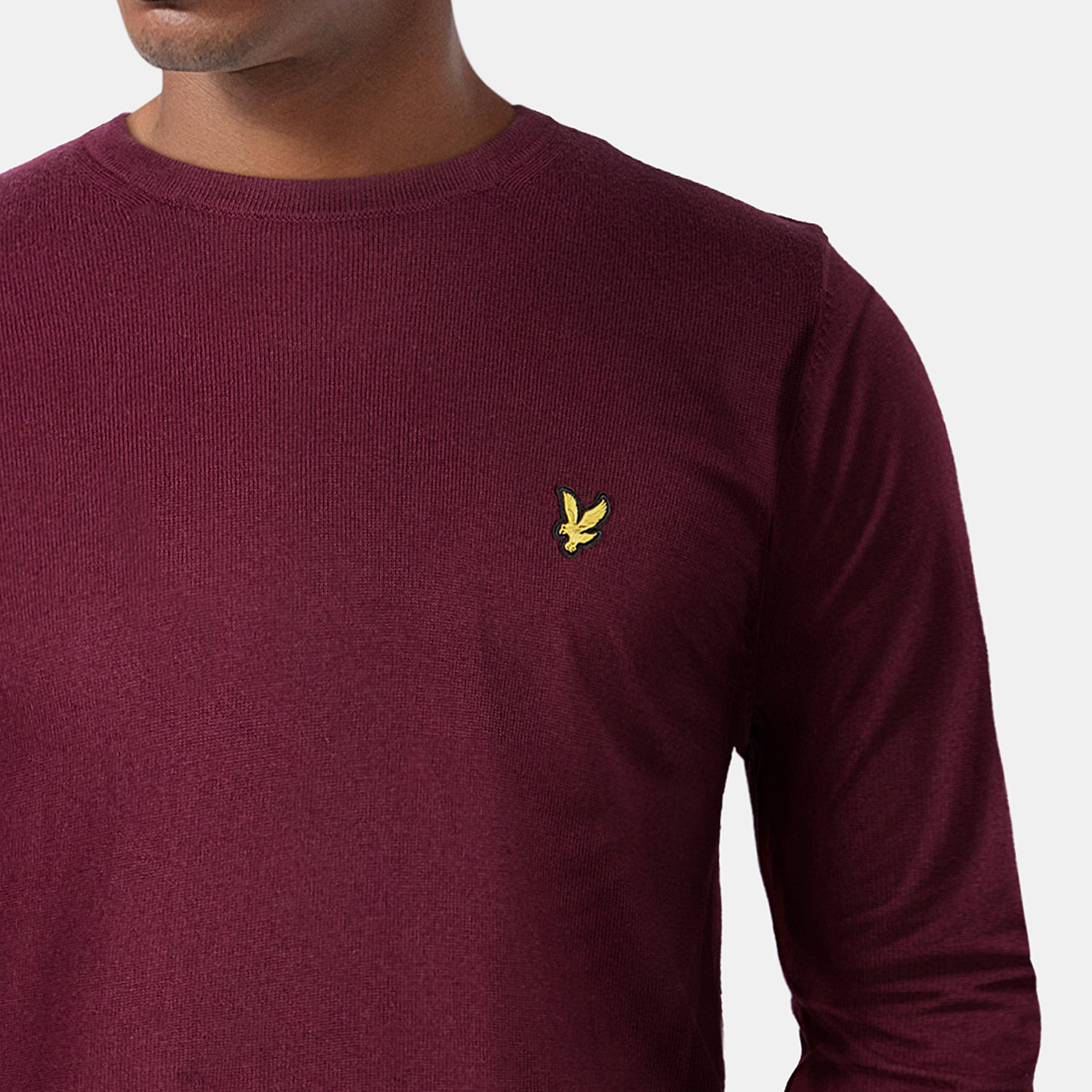 Burgundy Z562 - Lyle and Scott - Merino Crew Knit Sweater - 4