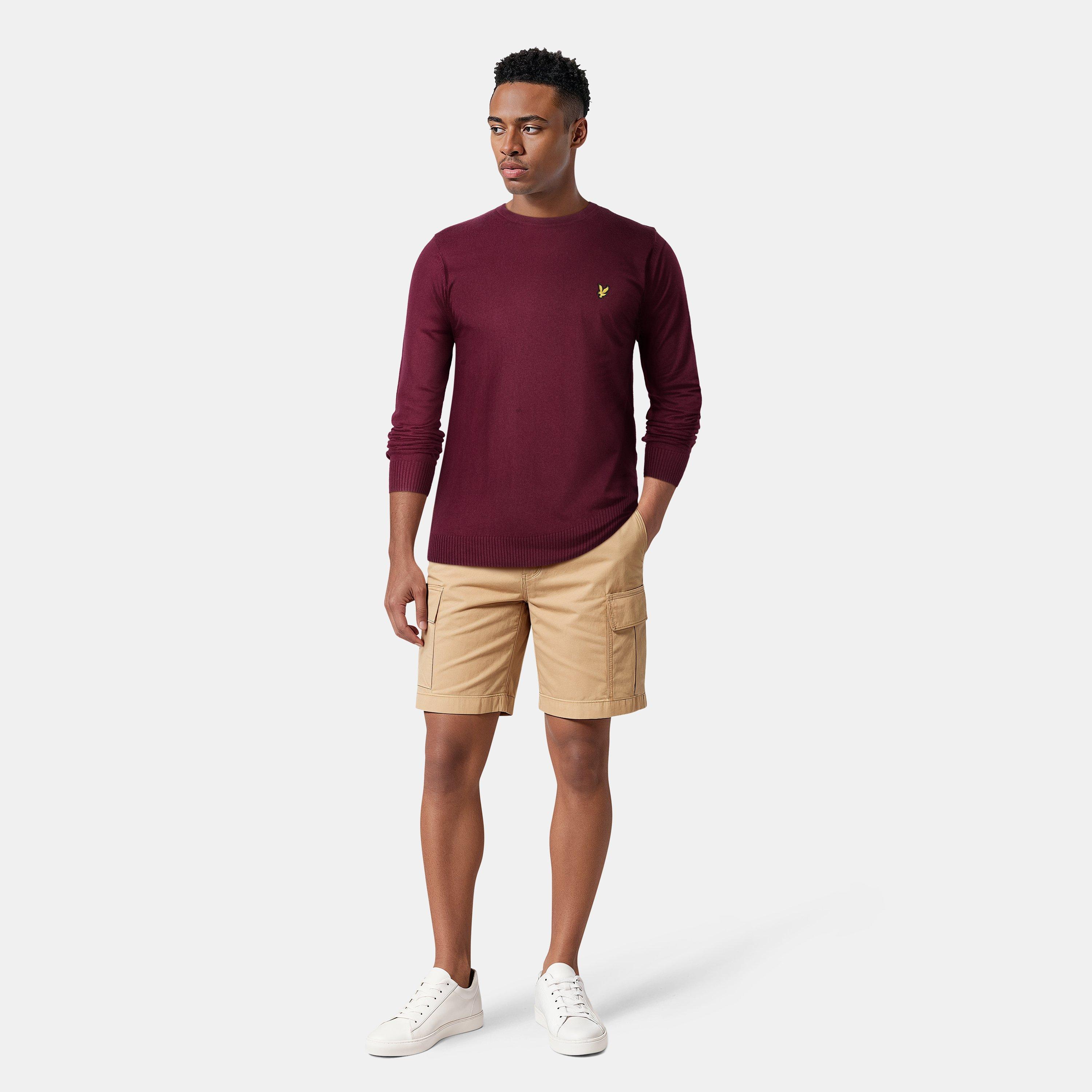Burgundy Z562 - Lyle and Scott - Merino Crew Knit Sweater - 5