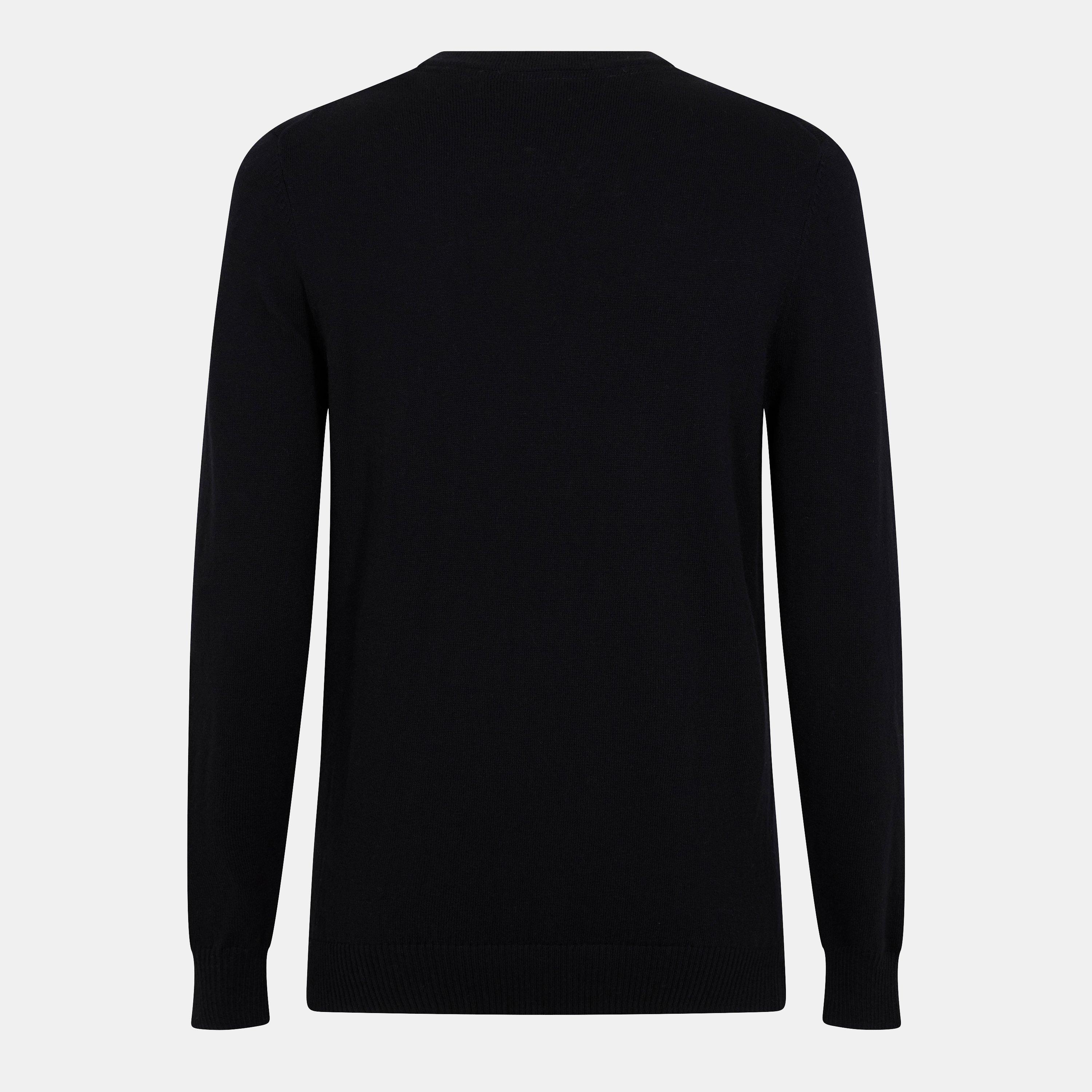 Jet Black Z865 - Lyle and Scott - Merino Crew Knit Sweater - 2
