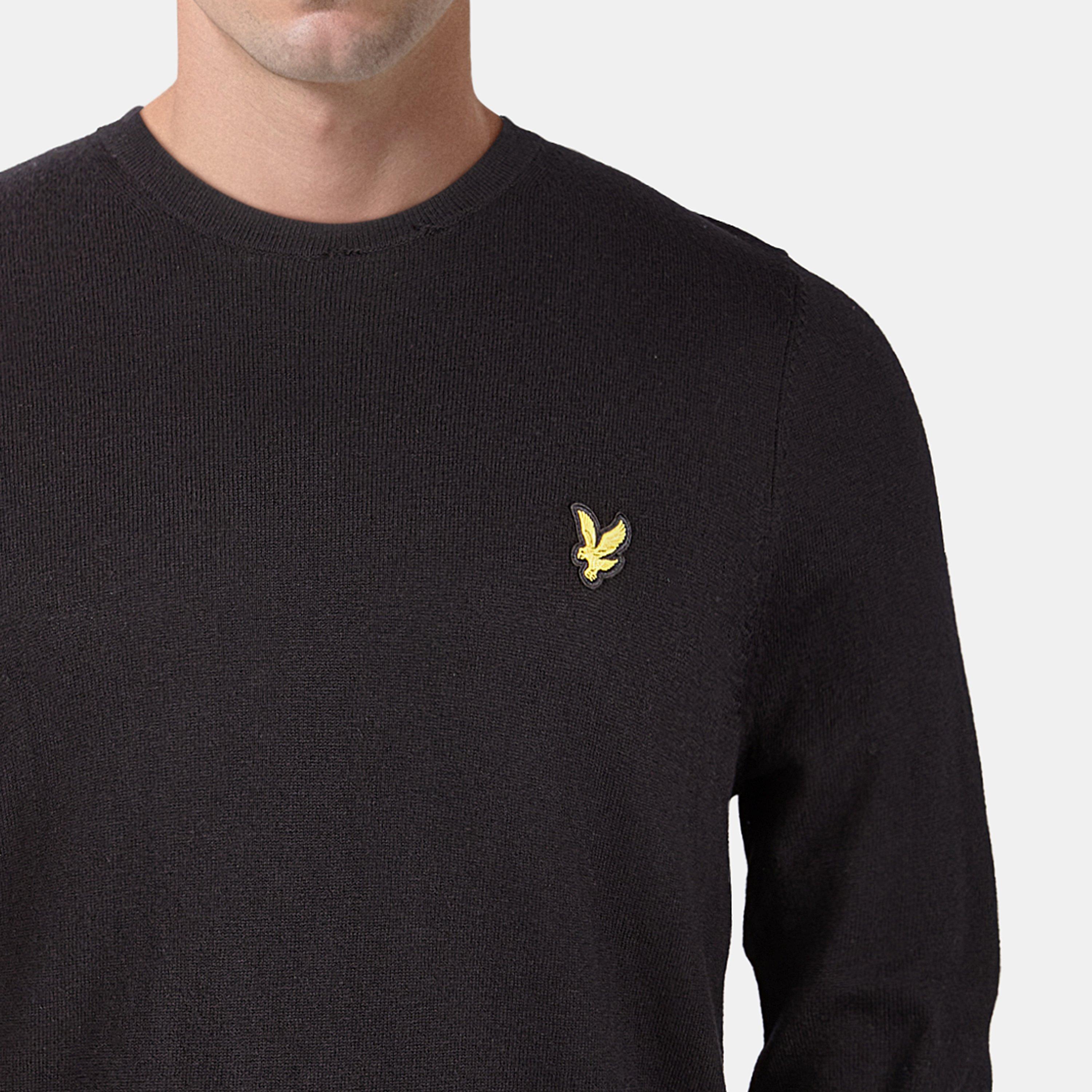 Jet Black Z865 - Lyle and Scott - Merino Crew Knit Sweater - 5
