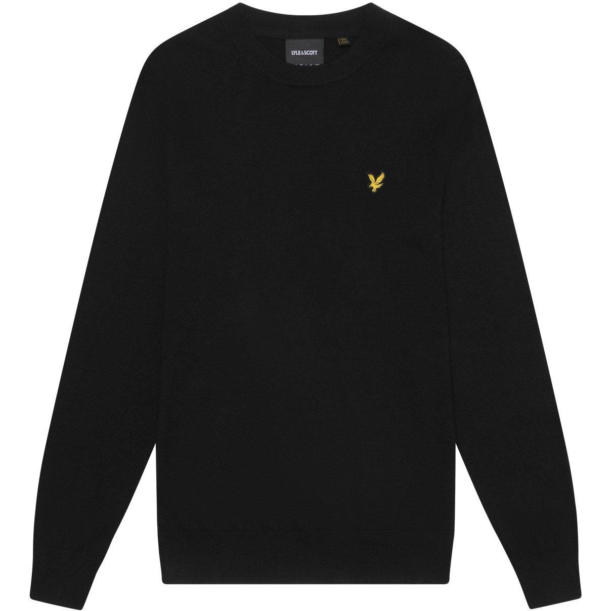 Lyle And Scott Men's Merino Crew Knit Sweater - Jet Black Z865 - L