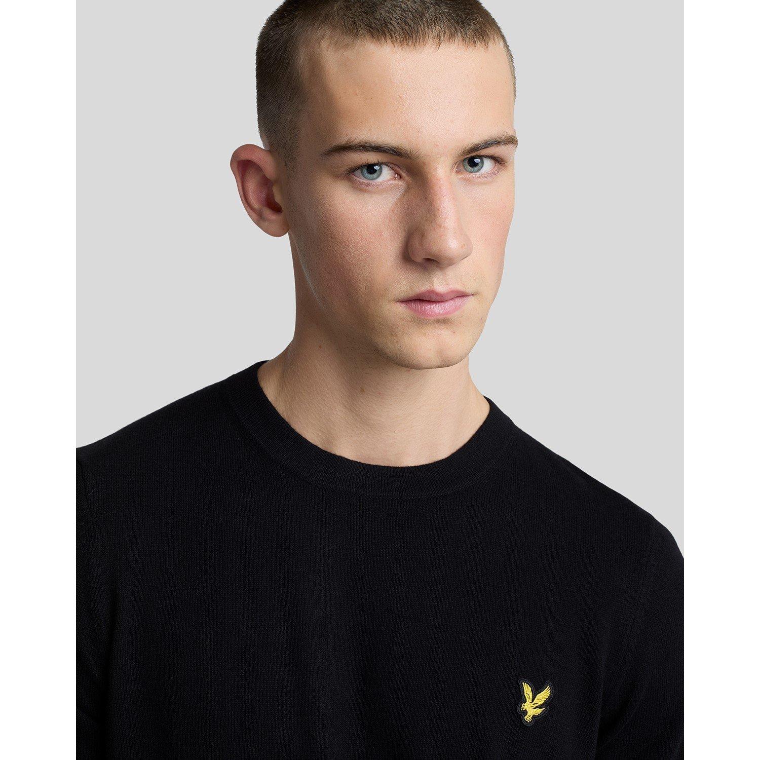 Jet Black Z865 - Lyle and Scott - Merino Crew Knit Sweater - 4