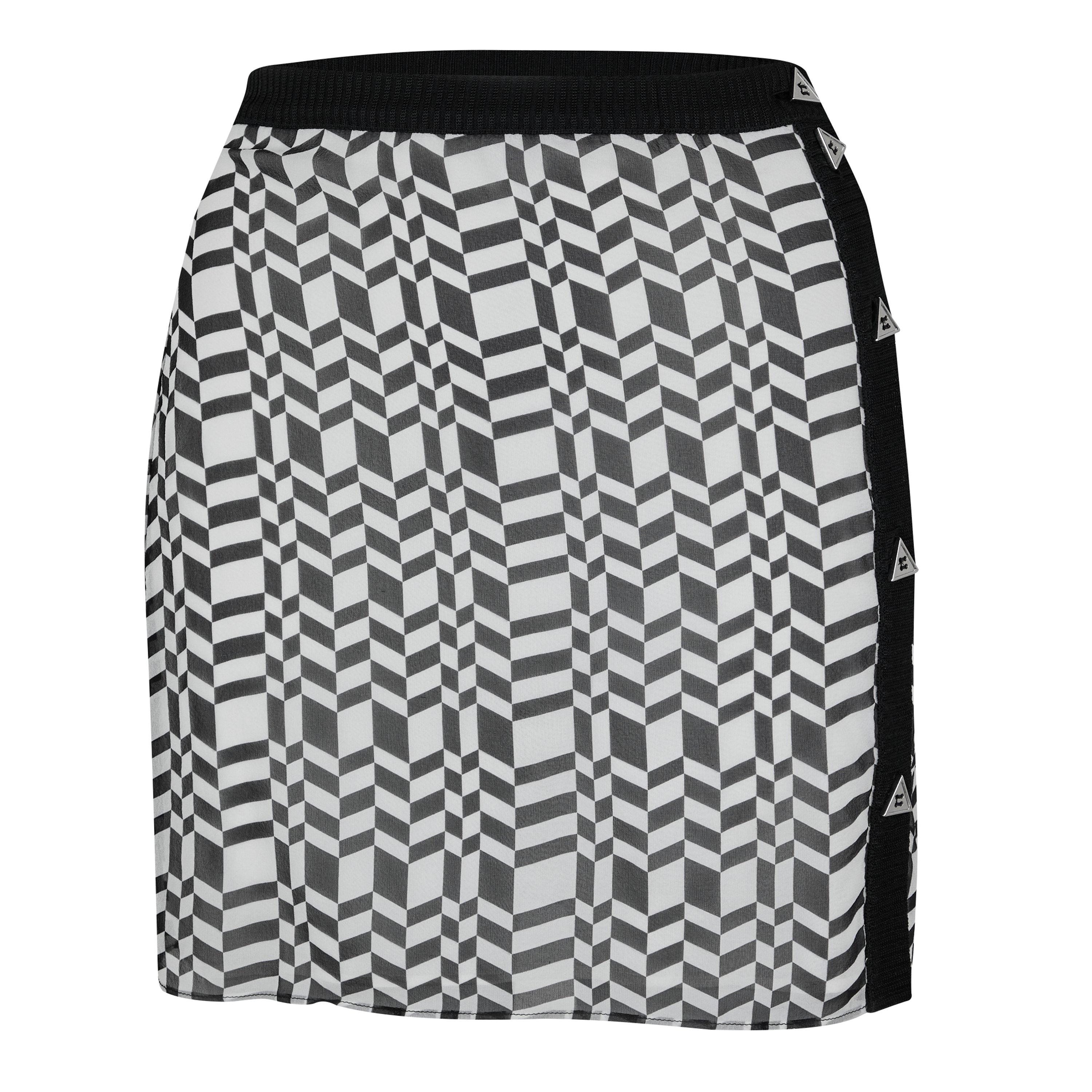 Black/White - Missoni - Women's Georgette Mini Skirt - 1
