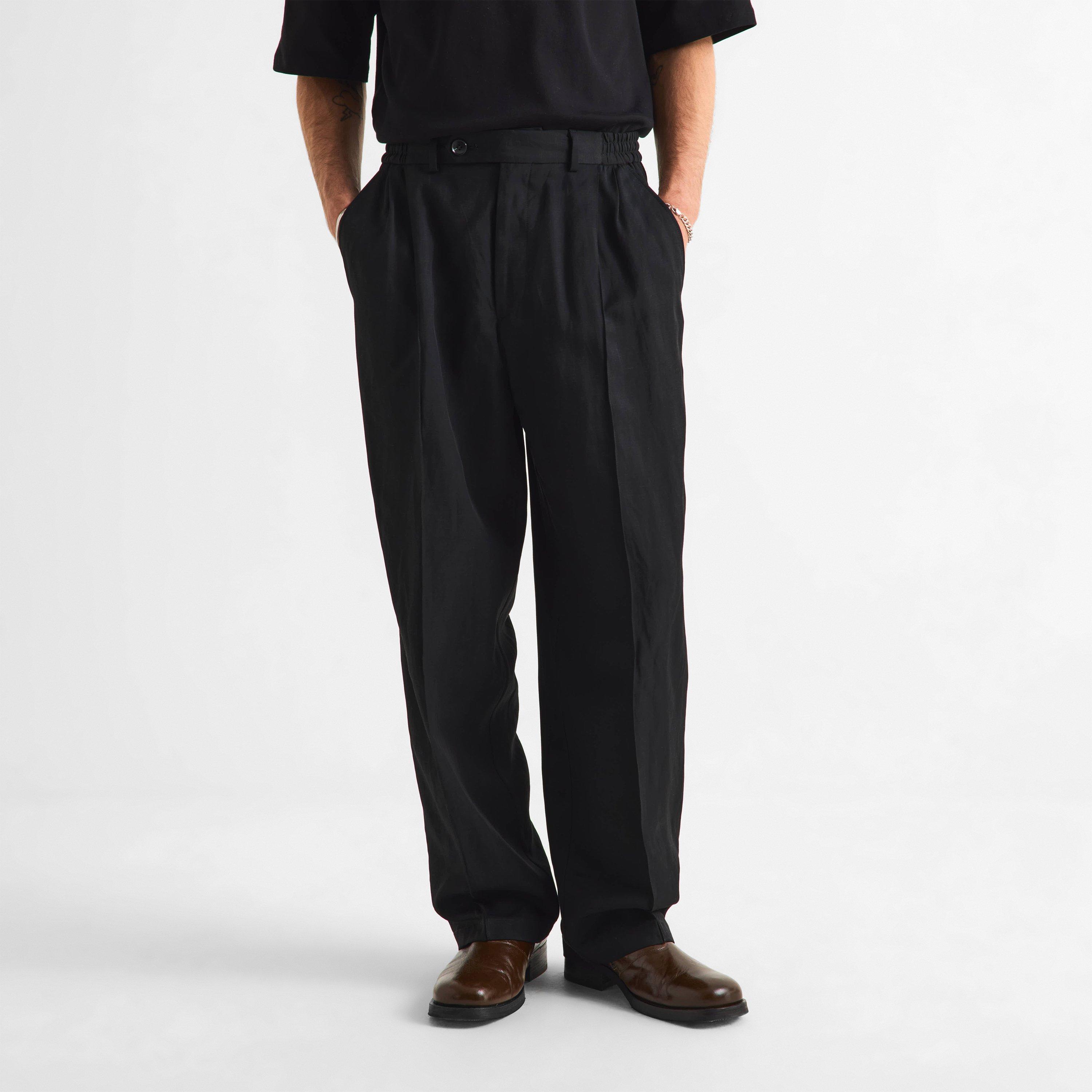 Black - MKI MIYUKI ZOKU - Men's Pleated Suit Trousers - 3