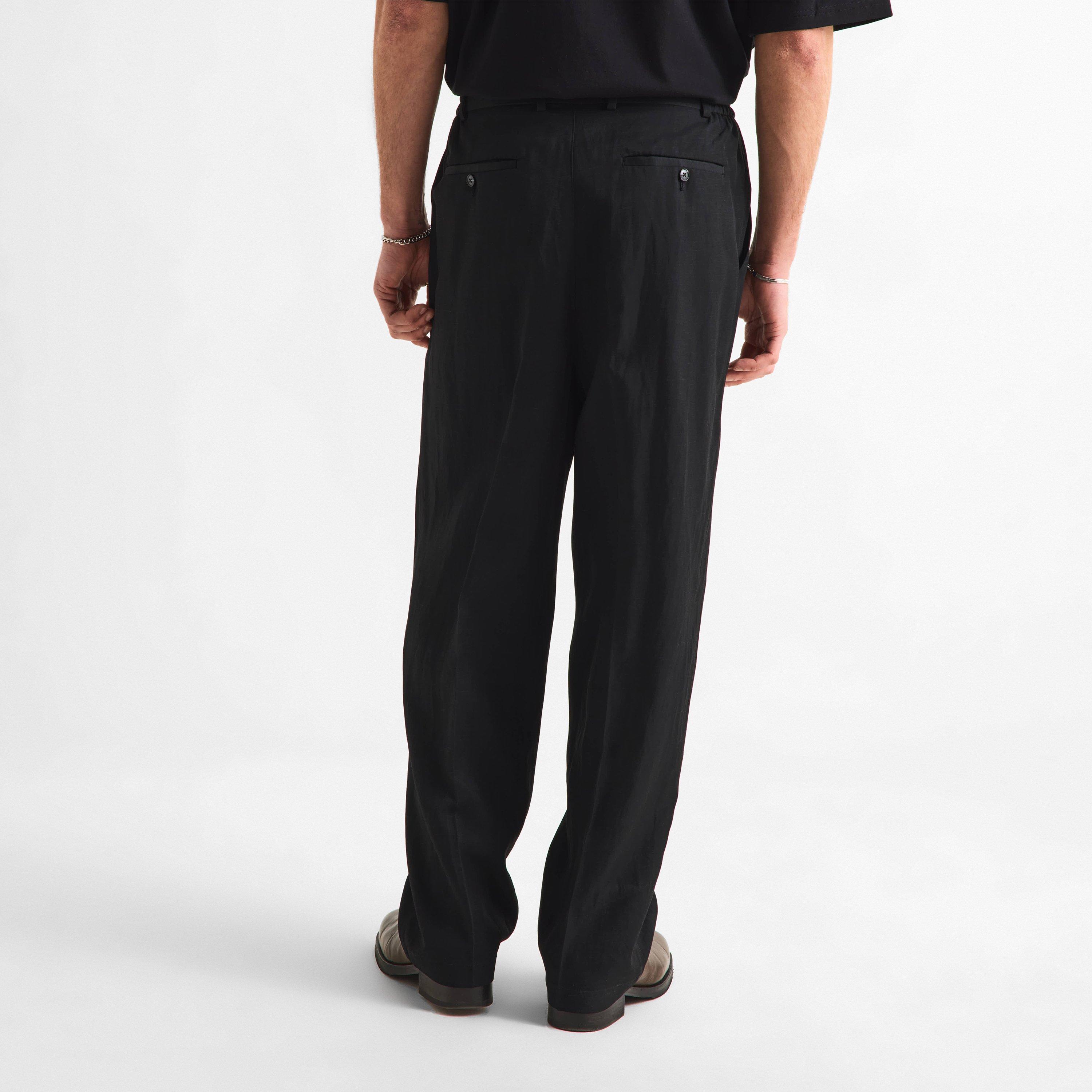 Black - MKI MIYUKI ZOKU - Men's Pleated Suit Trousers - 4