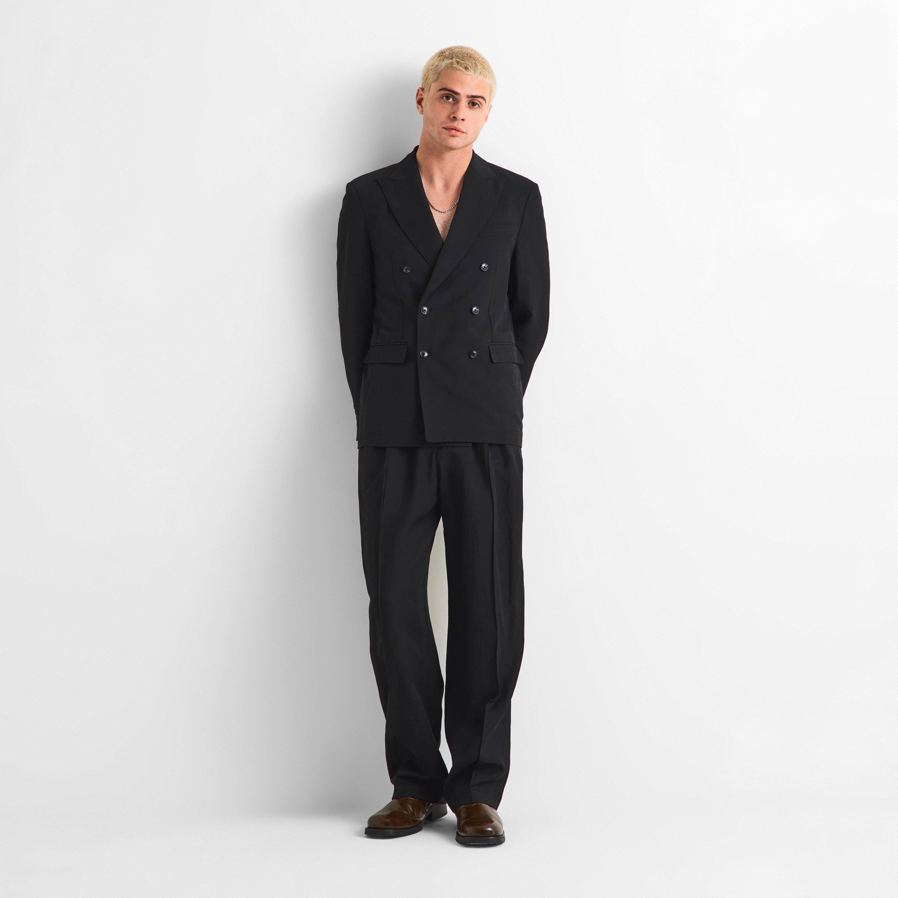 Black - MKI MIYUKI ZOKU - Men's Pleated Suit Trousers - 6