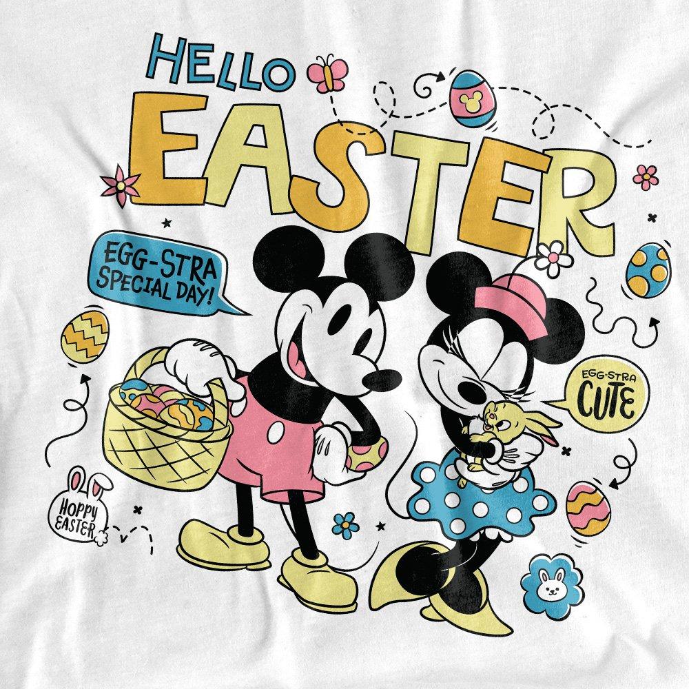 White - Disney - Mickey and Minnie Mouse Hello Easter! Long Sleeve - 2