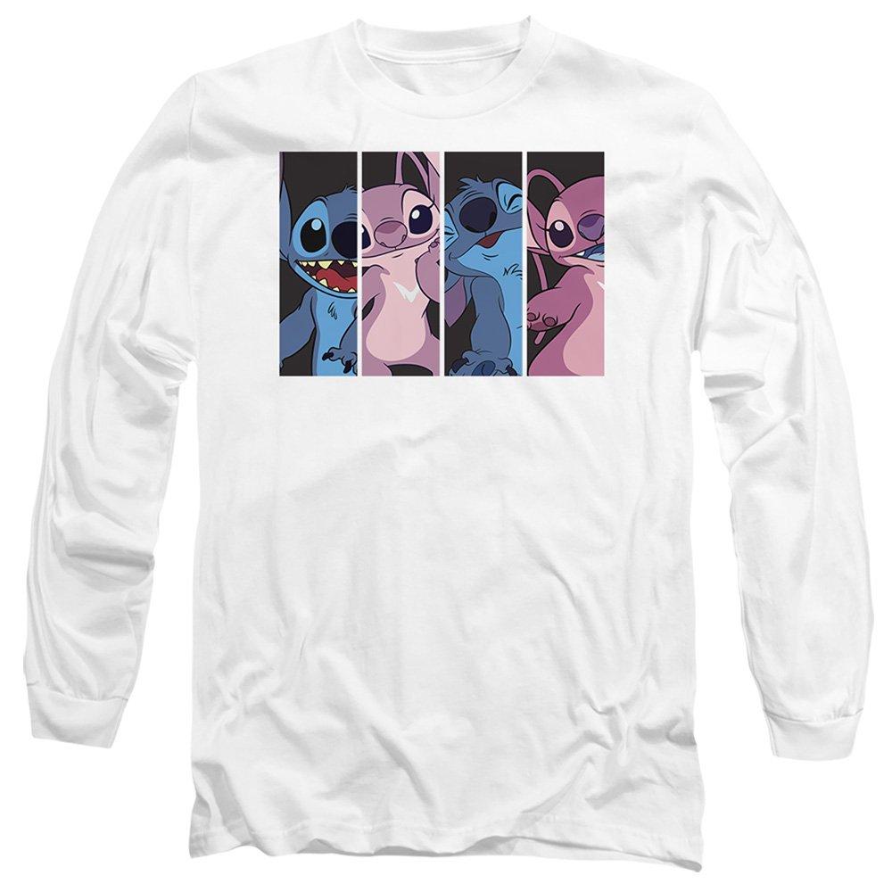 White - Disney - Lilo Stitch Angel Stitch Boxes Long Sleeve T-Shirt - 1