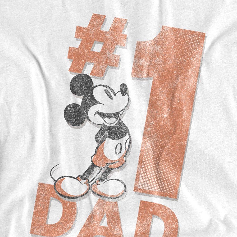 White - Disney - Mickey Mouse Number 1 Dad Long Sleeve T-Shirt Whi - 2