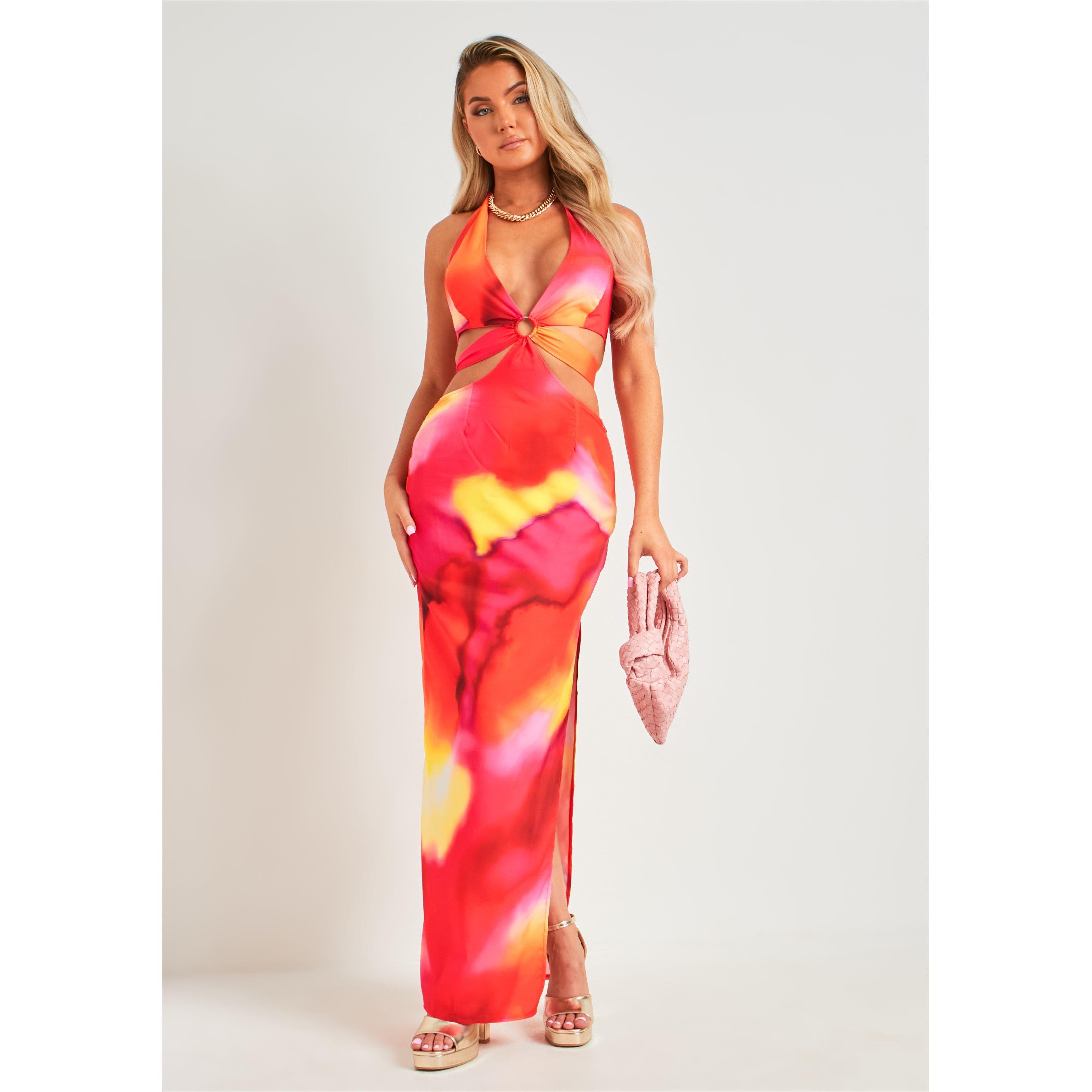 ple - Missy Empire - Printed Cut Out Halter Maxi Dress