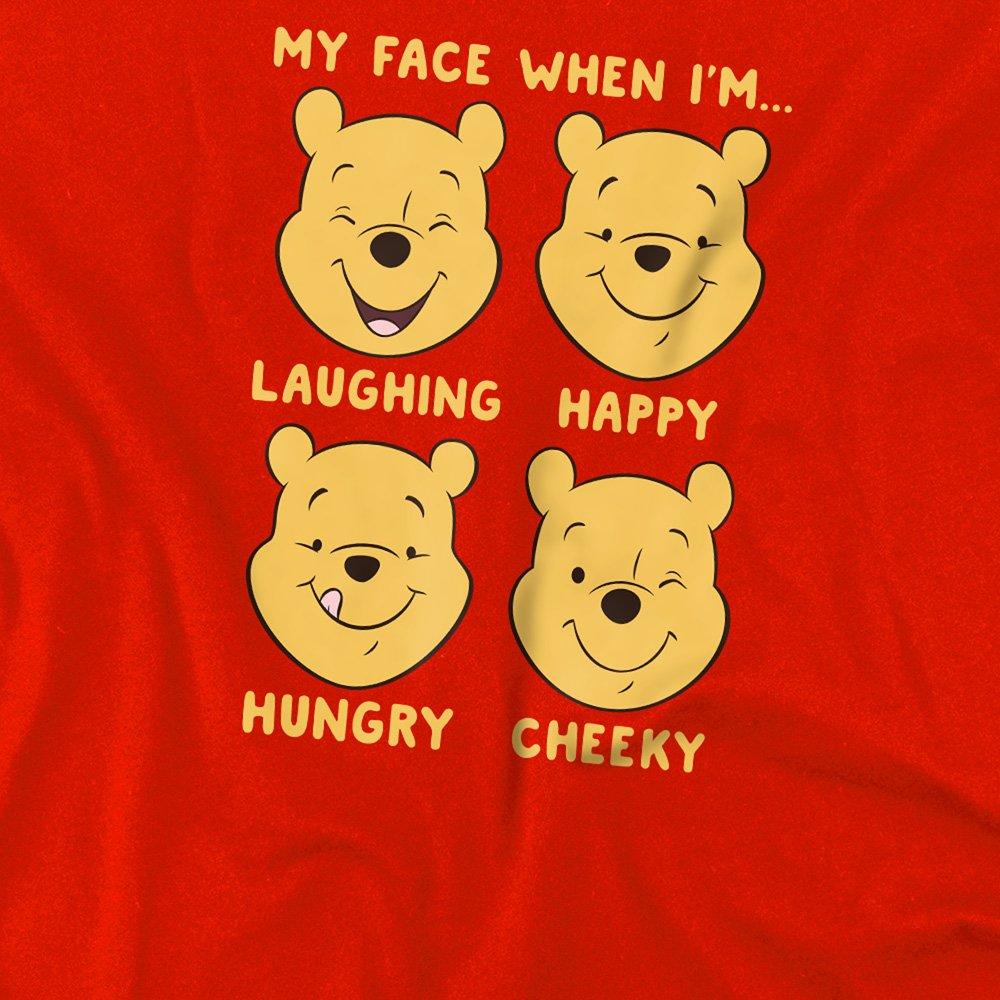 Red - Disney - Winnie The Pooh Faces Kids T-Shirt Red - 2