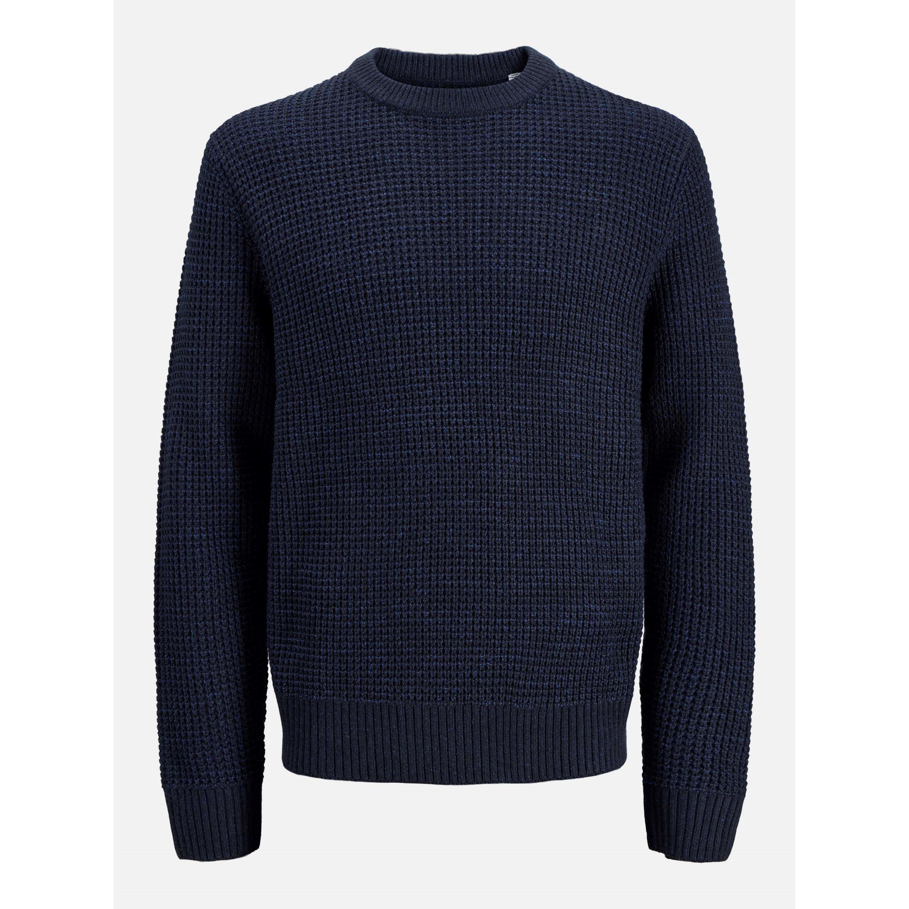Jack And Jones Men's Knitted Crew Neck Jumper - Sky Captain - 5XL