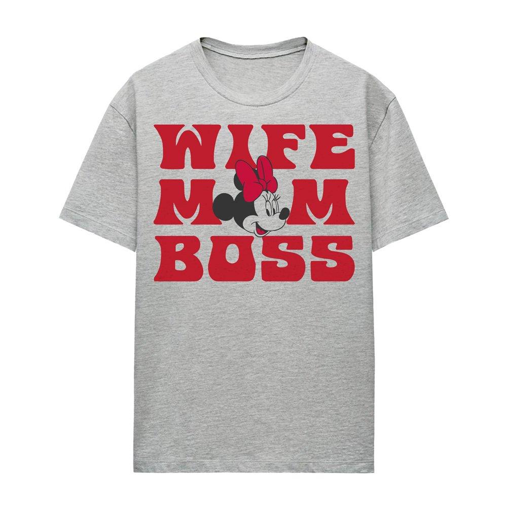 Light Grey - Disney - Minnie Mouse Mom Wife Boss T-Shirt Athletic Heath - 4