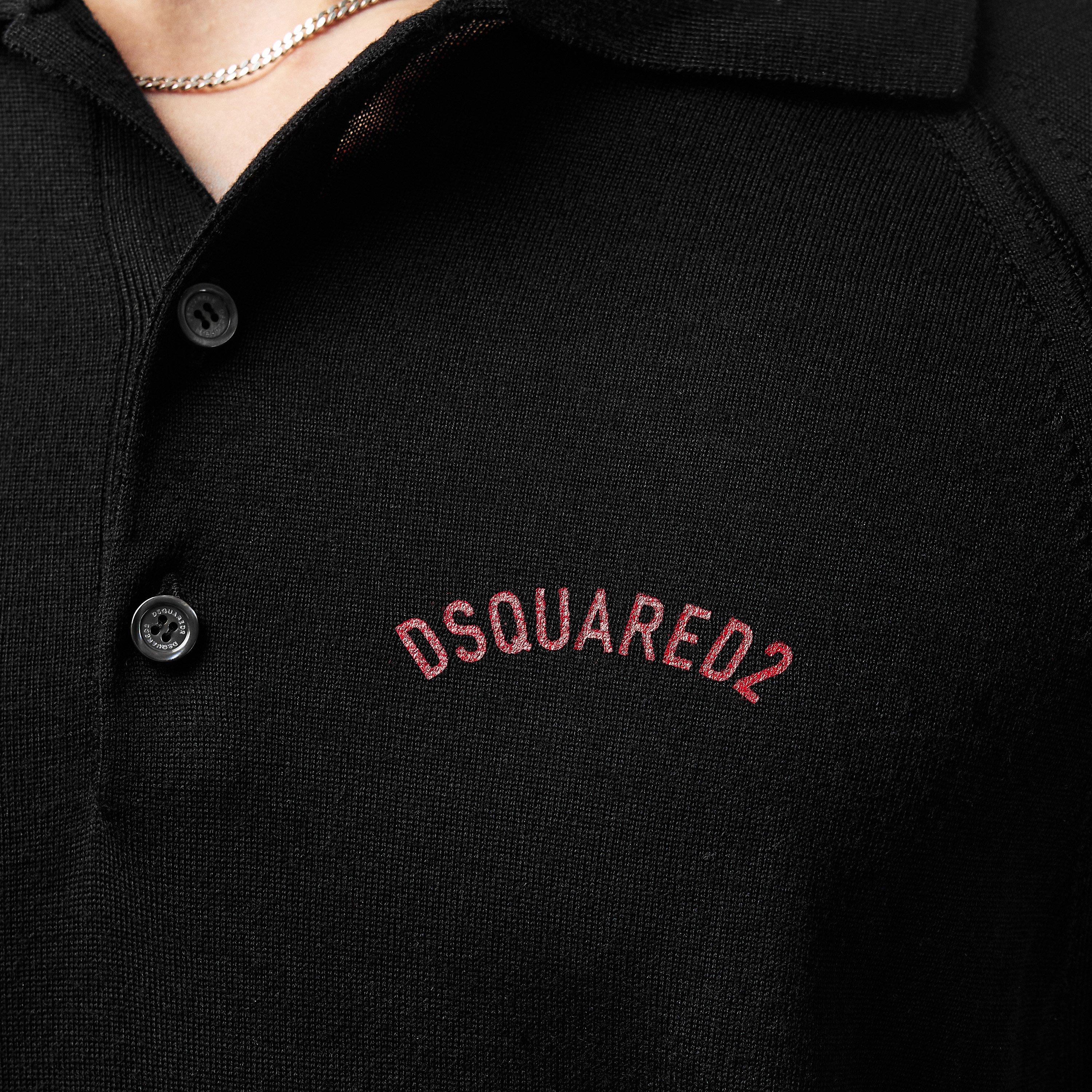 Black - DSquared2 - Knit Polo Shirt - 5