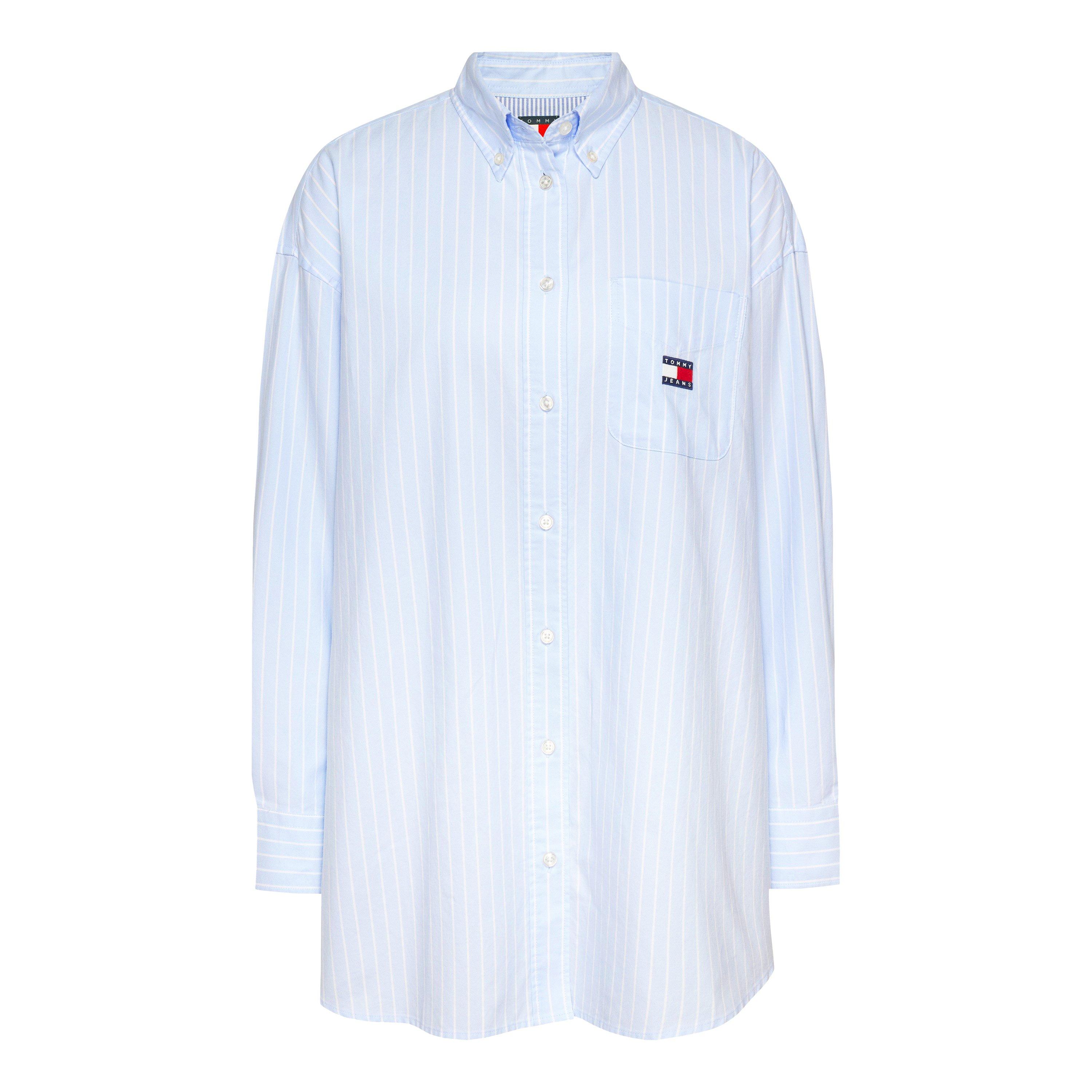 Sw Blue/Stripe - Tommy Jeans - Women's Oxford Long Sleeve Plain Shirt - 1