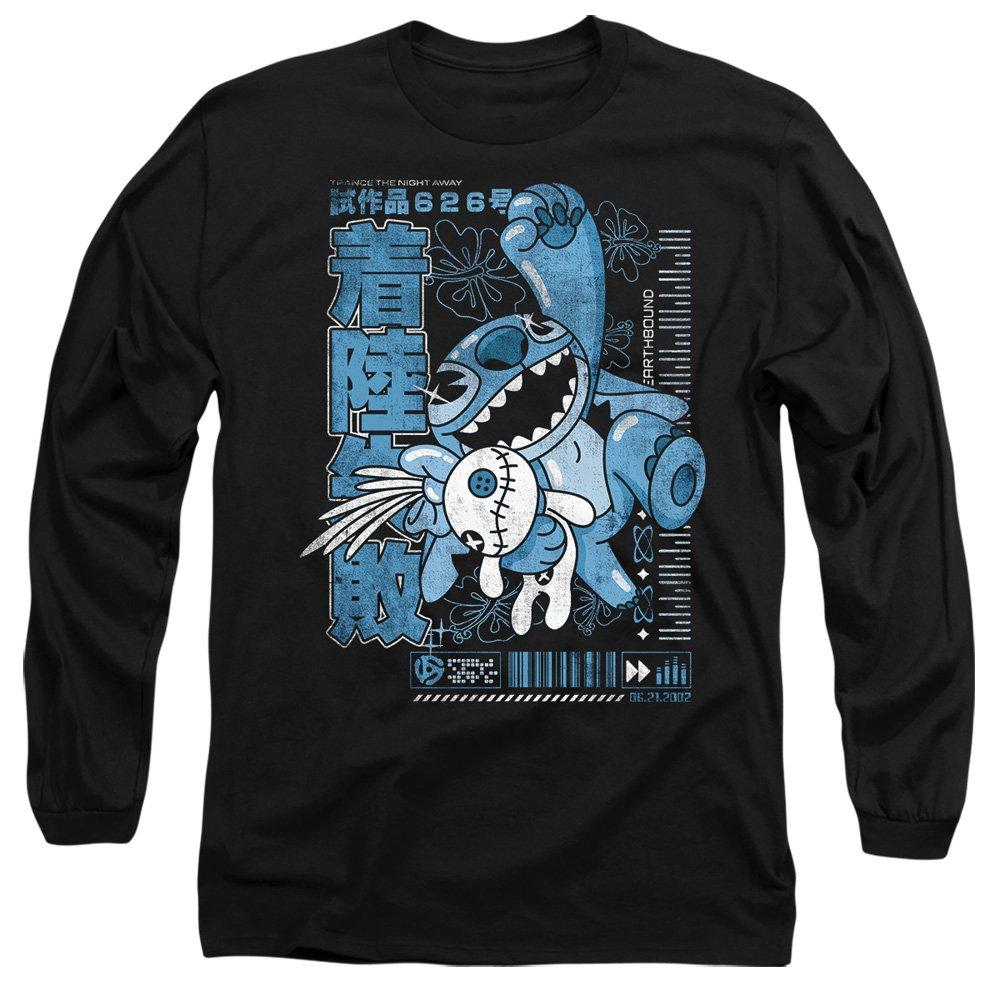 Black - Disney - Lilo And Stitch Manga Jump Long Sleeve T-Shirt Bl - 1