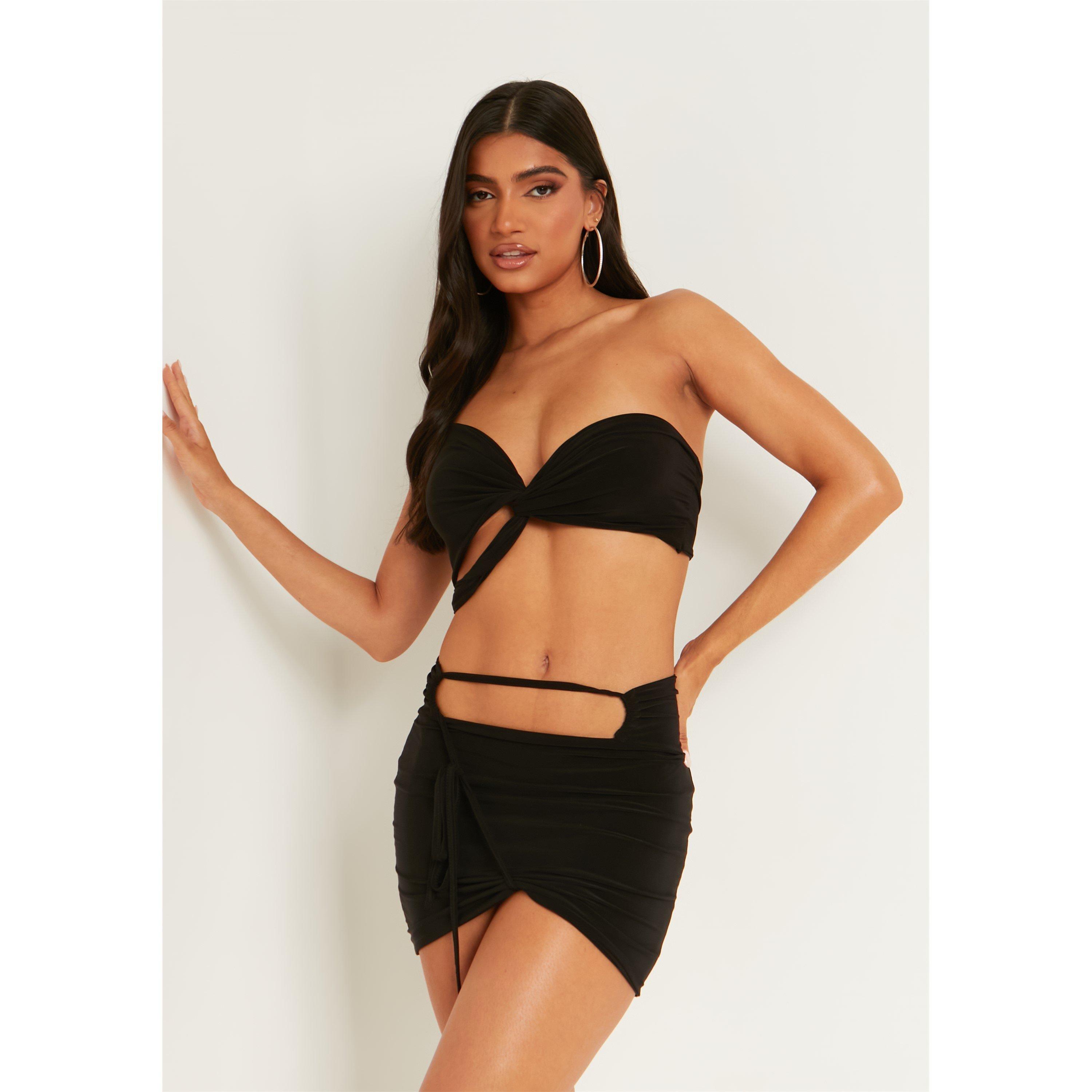 Missy Empire Women's Strappy One Shoulder Bralet - Black - 8 (XS)