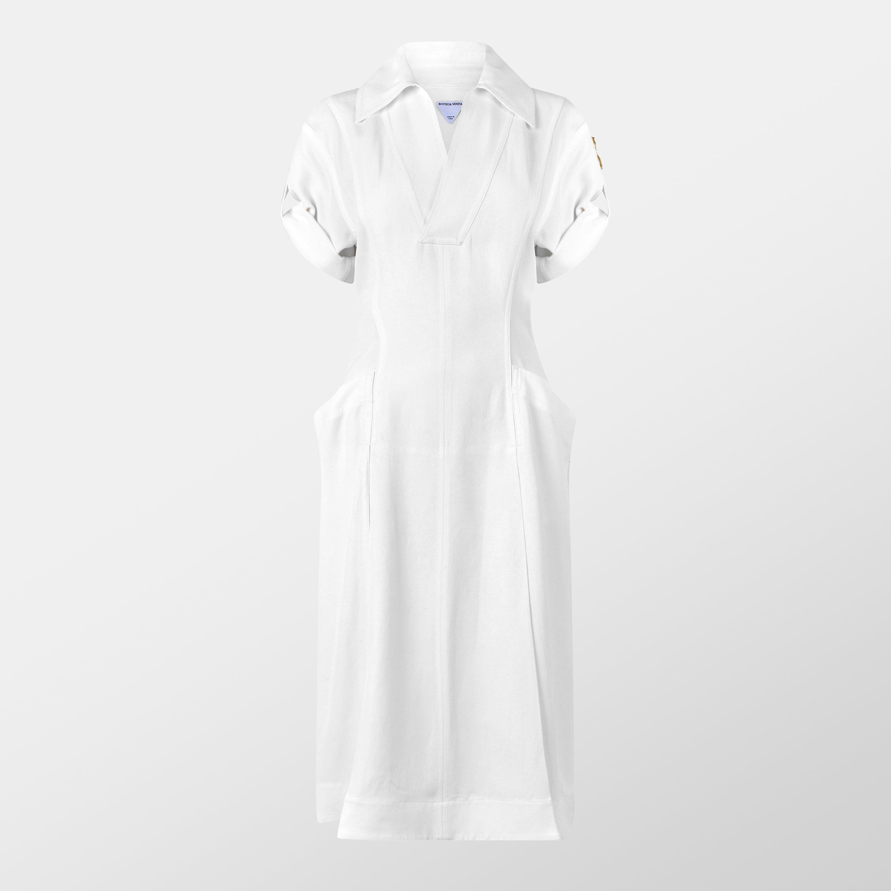 Bottega Veneta Women's Linen A Line Dress - Chalk - Size 36 (UK 4)