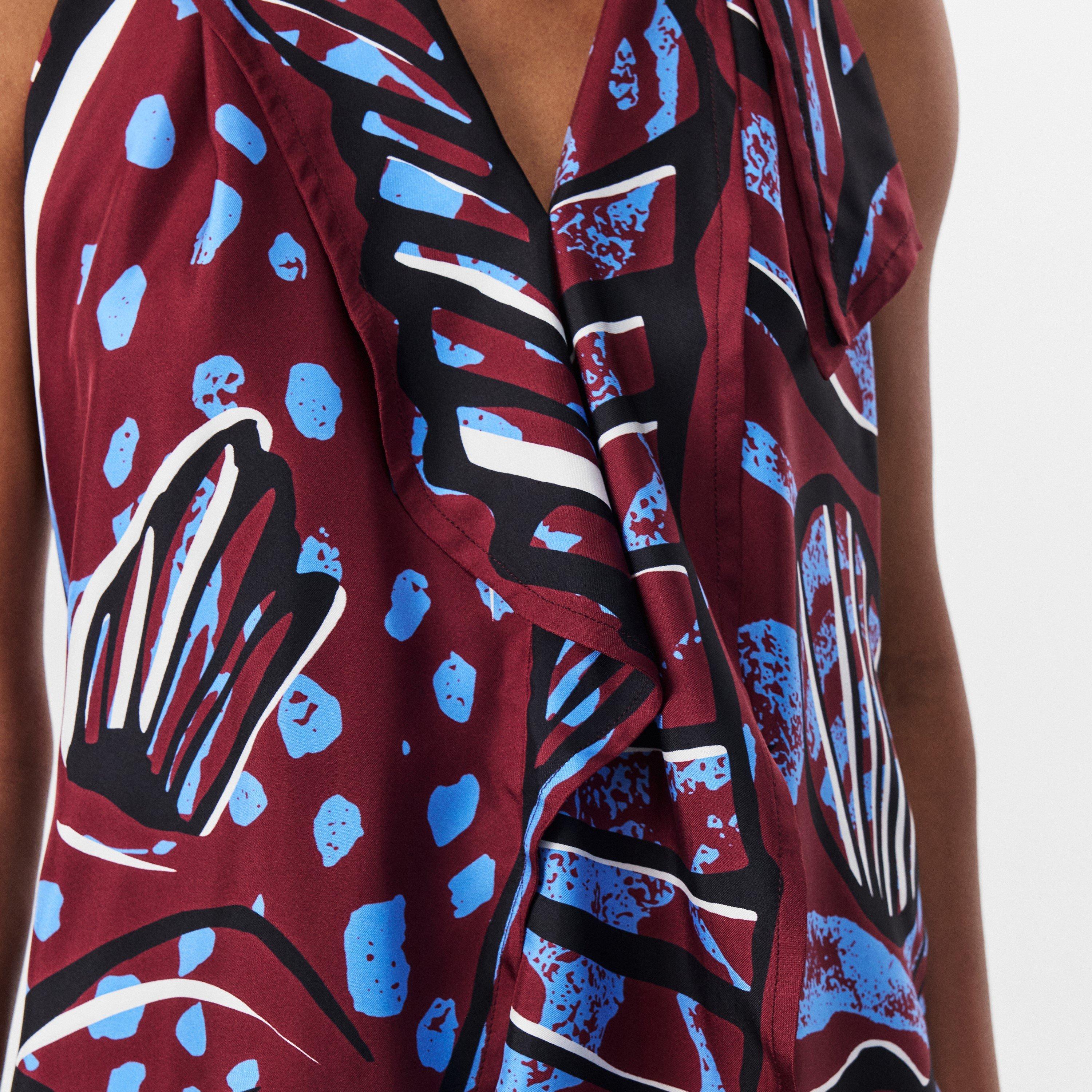 Cherry - Bottega Veneta - Women's Fish Silk Twill Cut Out Top - 5