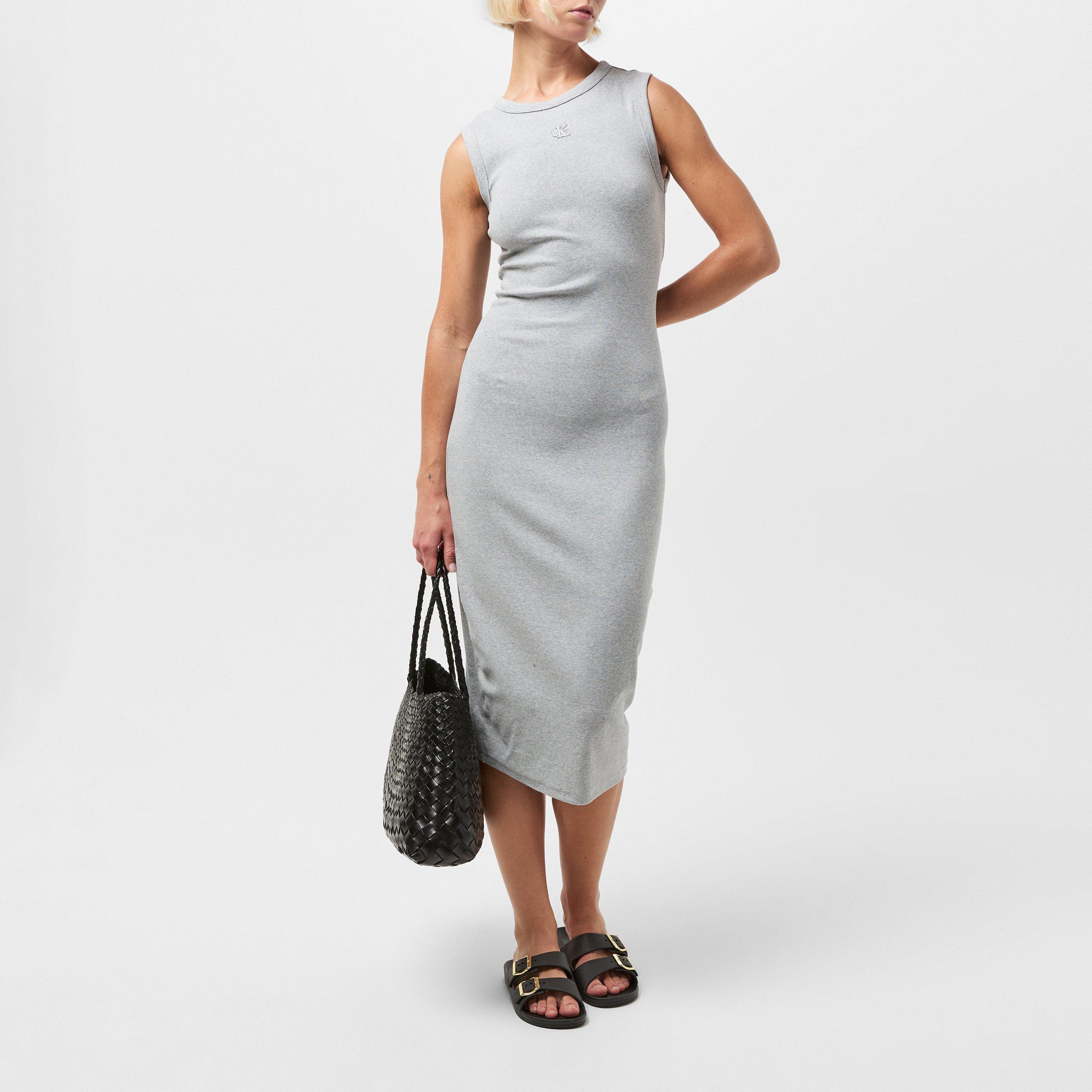 H Grey Heather - Calvin Klein Jeans - Women's CKJ Midi Bodycon Dress - 6