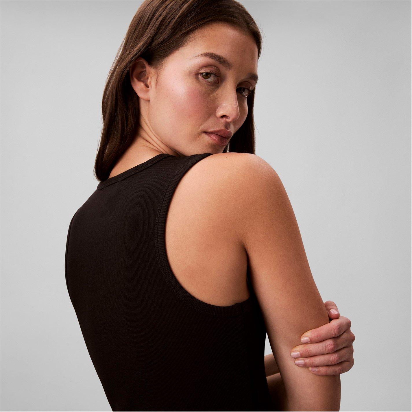 Black - Calvin Klein Jeans - Womens Midi Bodycon Dress - 4