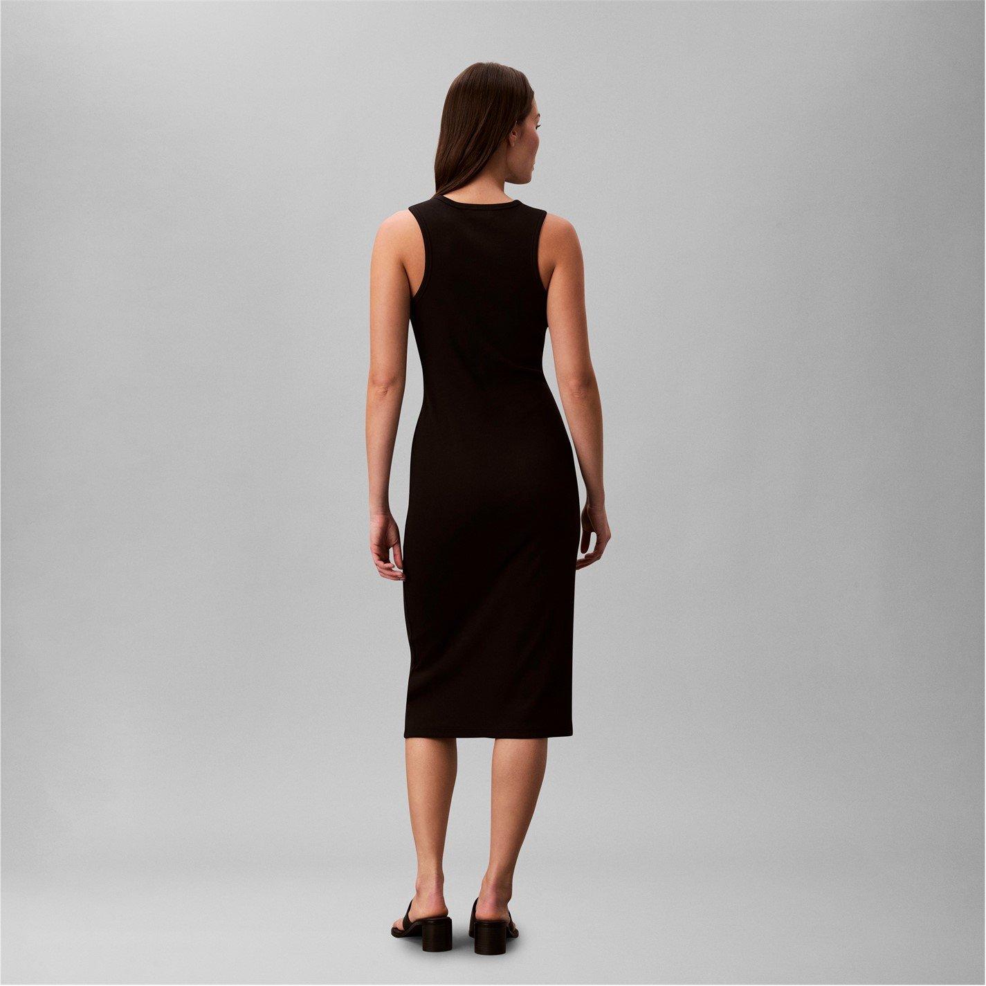 Black - Calvin Klein Jeans - Womens Midi Bodycon Dress - 5